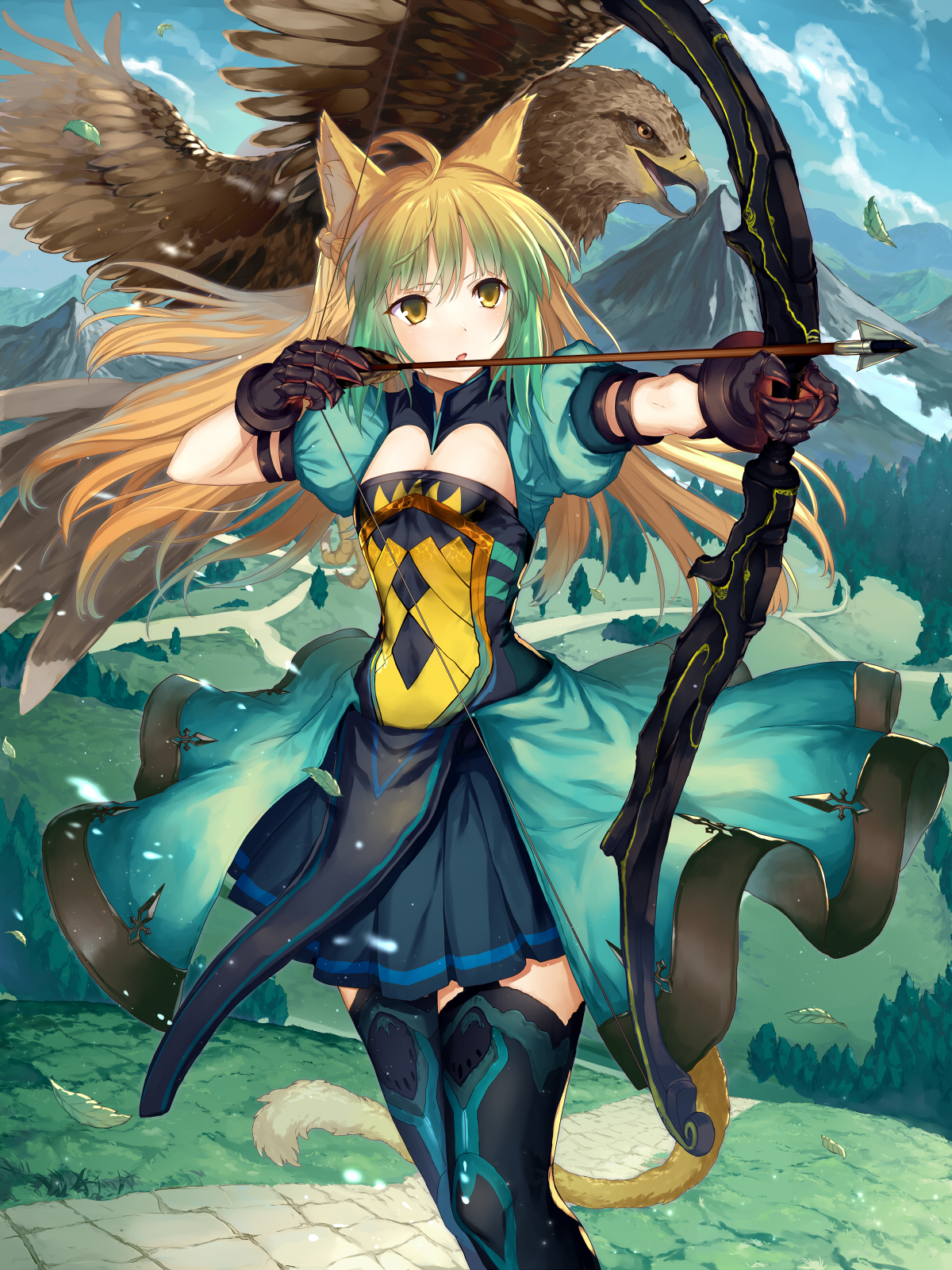 Animal Ears Fate Apocrypha Armor Fate Grand Order Fate Stay Night Tail Thigh Highs Weapon Atalanta F 1200x1600