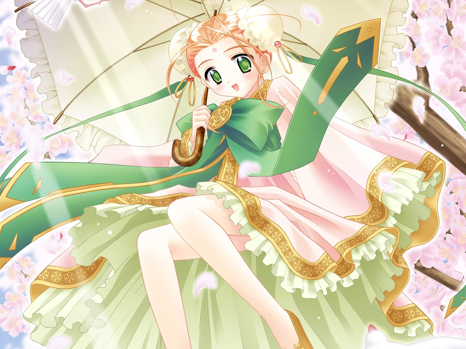 Anime Girls Anime Umbrella Tail Tale 1600x1200