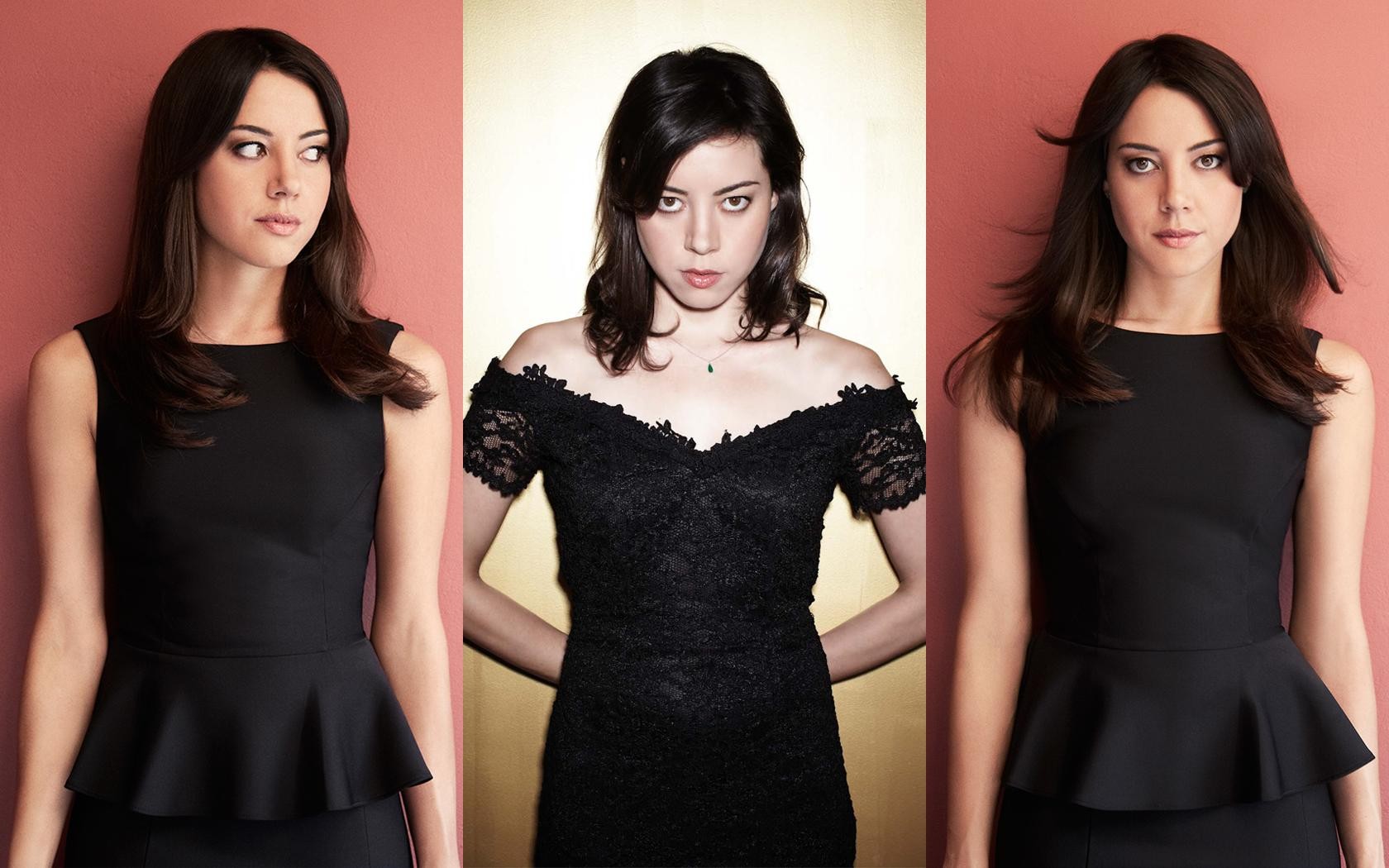 Aubrey Plaza Women Dress Black Dress Model Collage 1680x1050