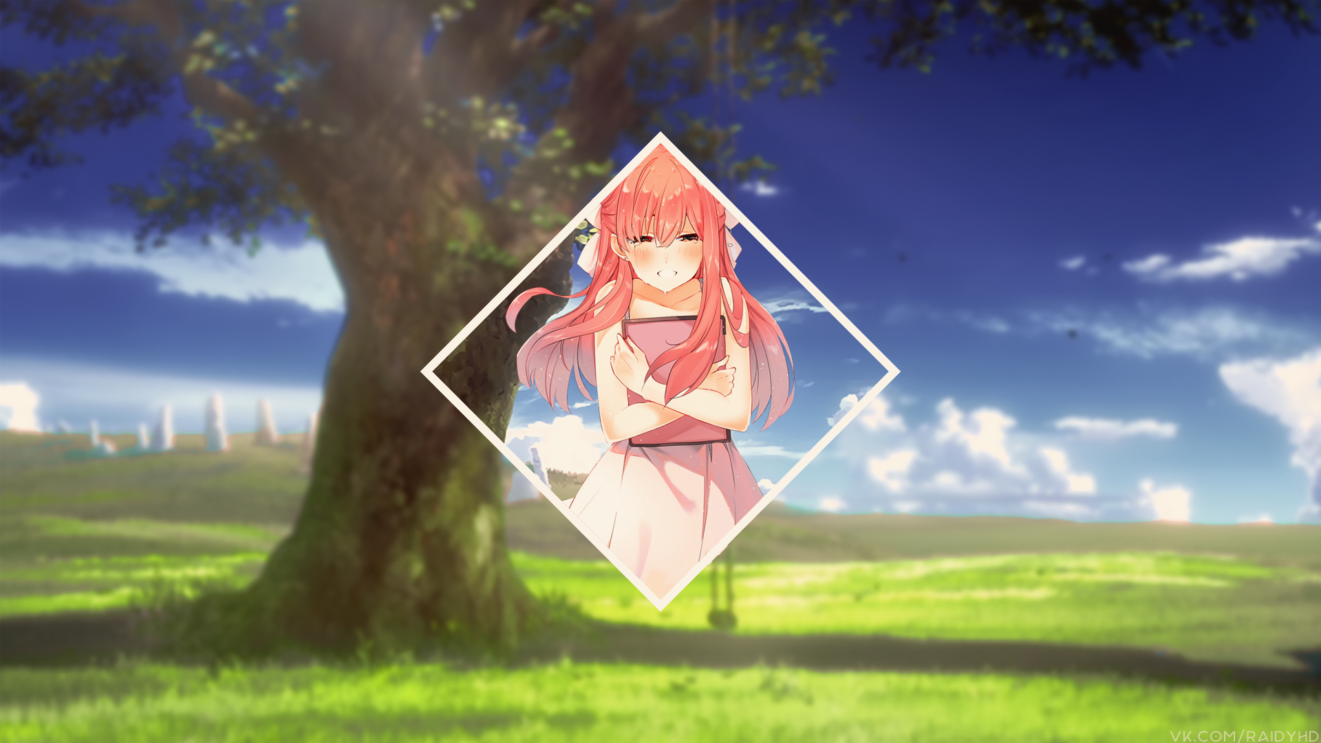 Anime Anime Girls Picture In Picture Shelter Rin Shelter Pink Hair Tablet 1920x1080