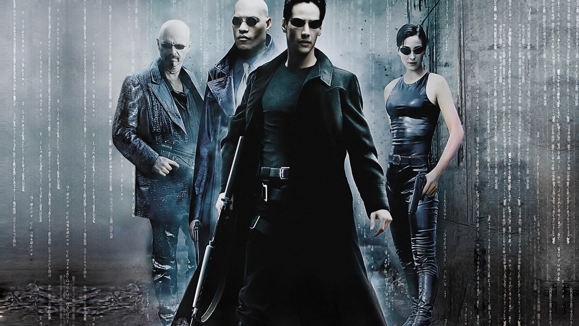 Keanu Reeves Laurence Fishburne Carrie Anne Moss Neo The Matrix 1920x1081