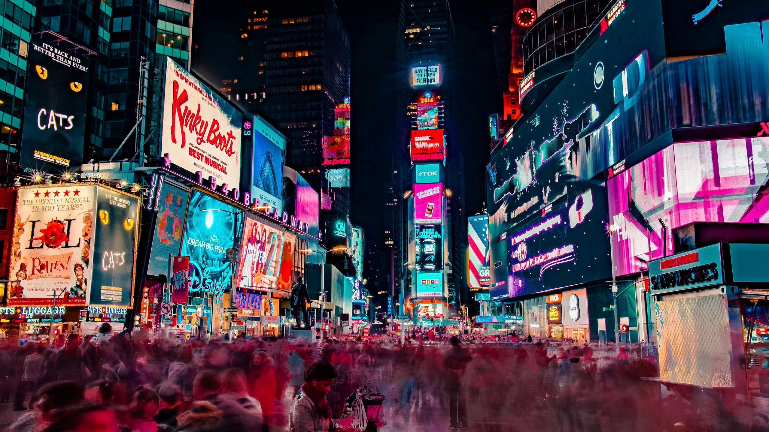 New York City Advertisements Times Square 2560x1440