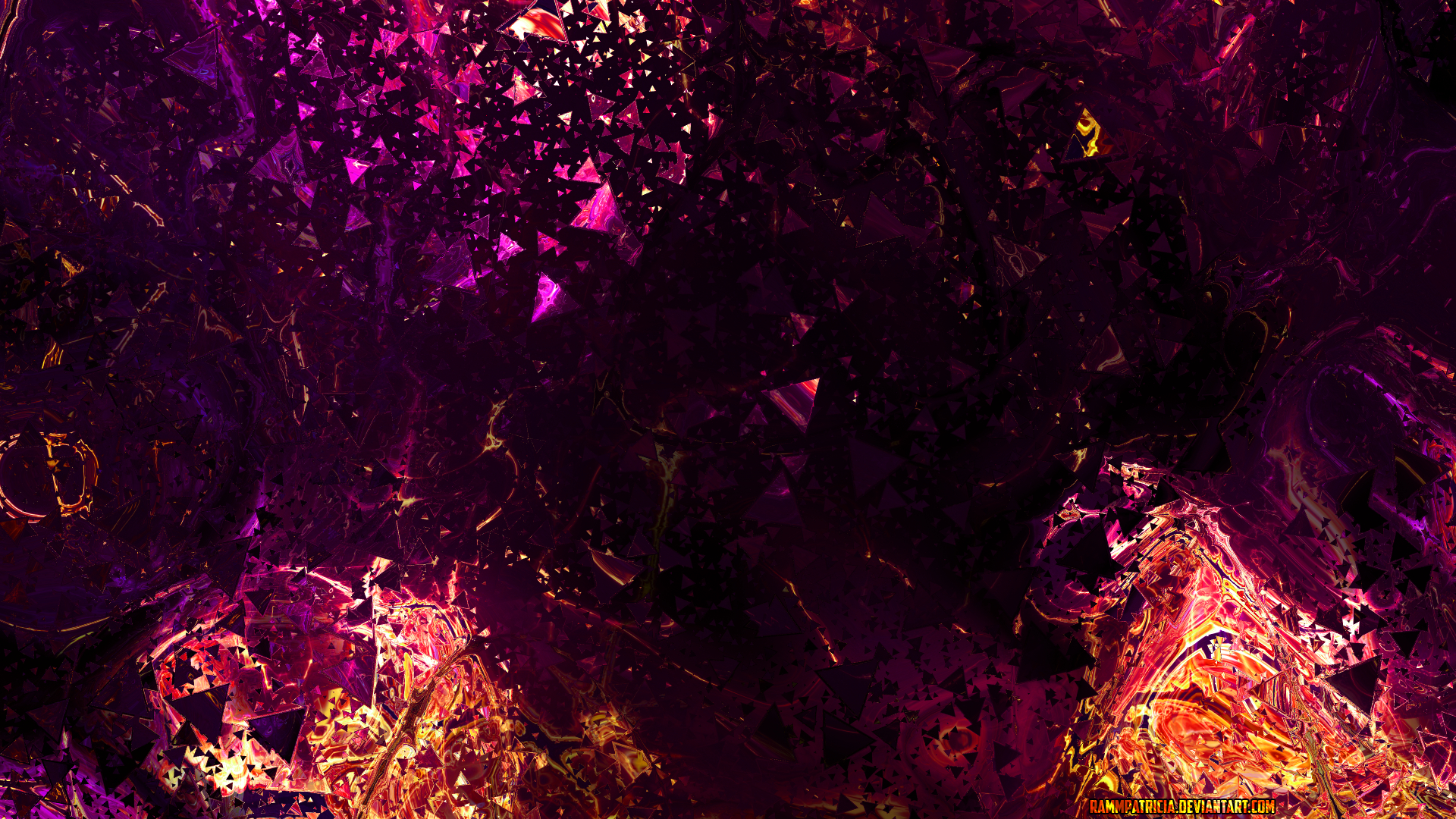 Digital Art RammPatricia Abstract Triangle Shattered 1920x1080