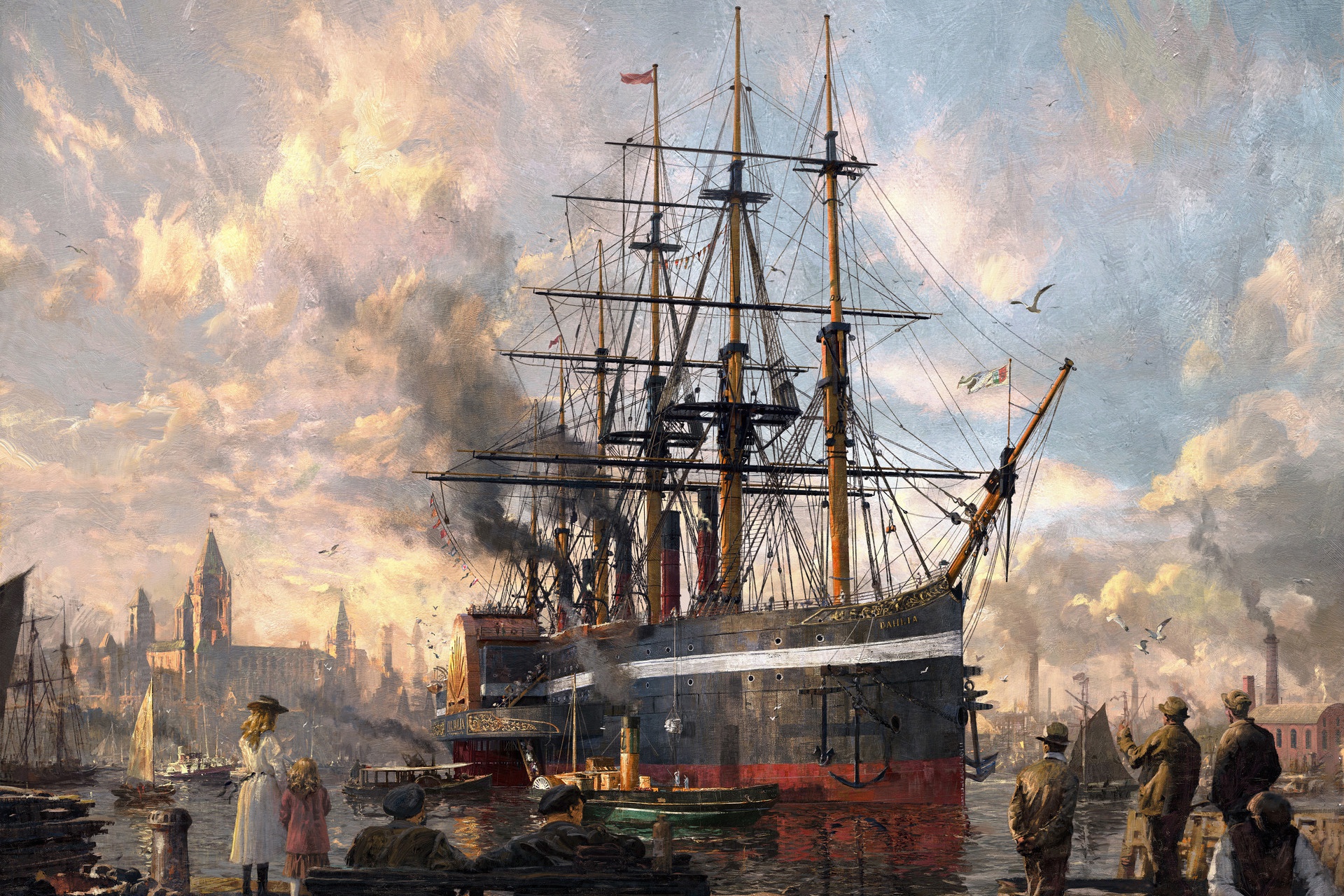 Ship Painting Classical Art Artwork Greg Rutkowski 1920x1280