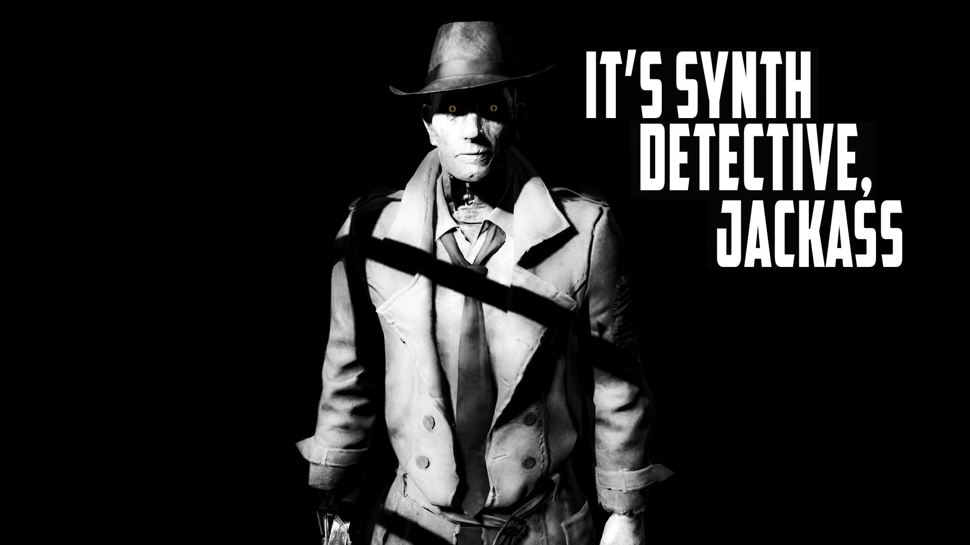 Fallout 4 Nick Valentine Quote Monochrome Fallout Synth Bethesda Softworks 1920x1080
