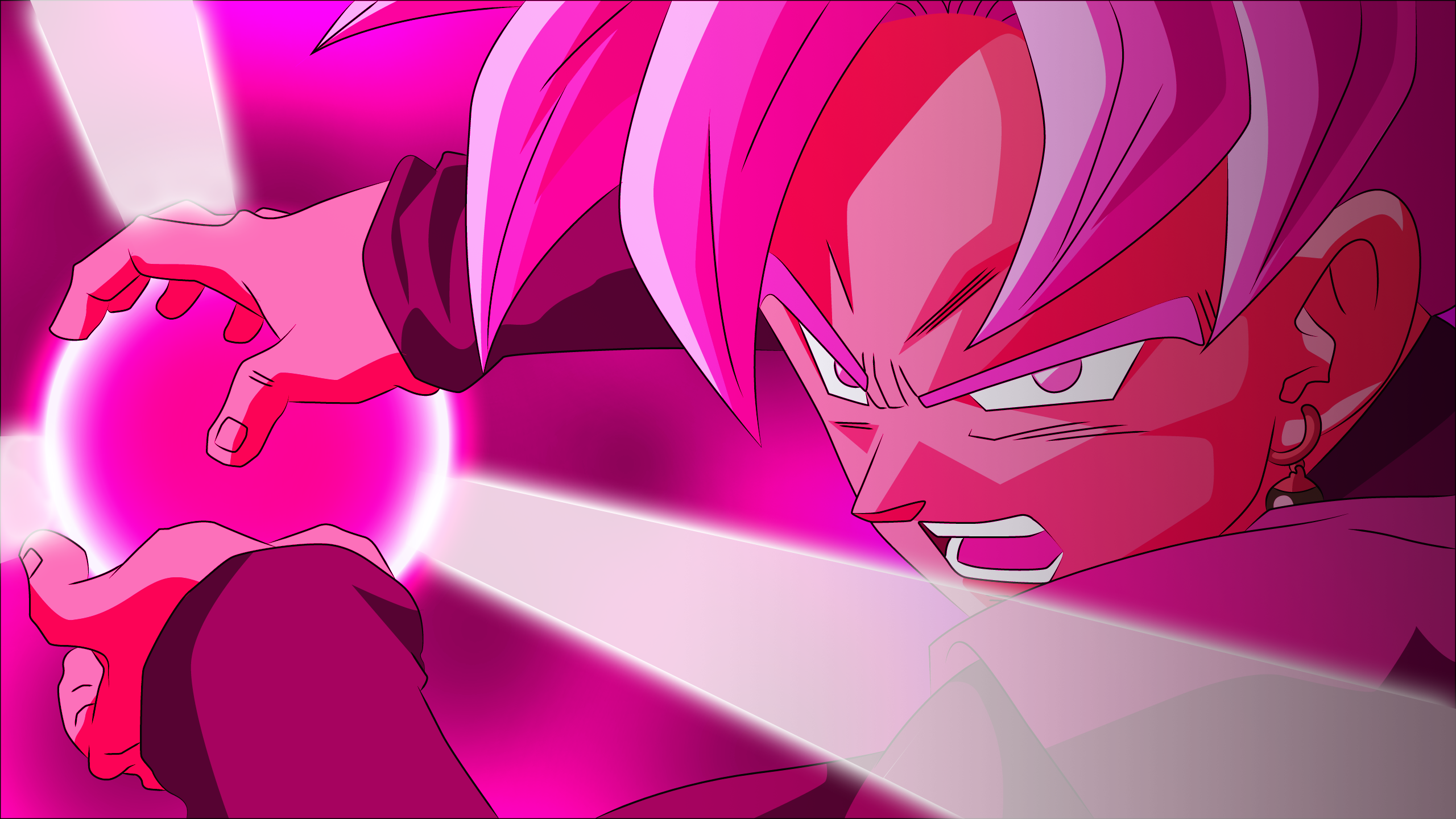 Dragon Ball Super Black Goku SSJ Rose Super Saiyajin Rose Super Saiyan Rose Dragon Ball Pink 2560x1440