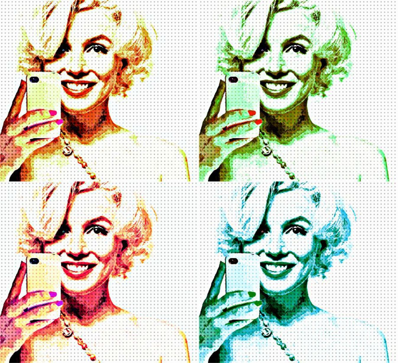 Digital Art Marilyn Monroe Artwork Model Icon Women Selfies Photography Collage Pop Art 1346x1229