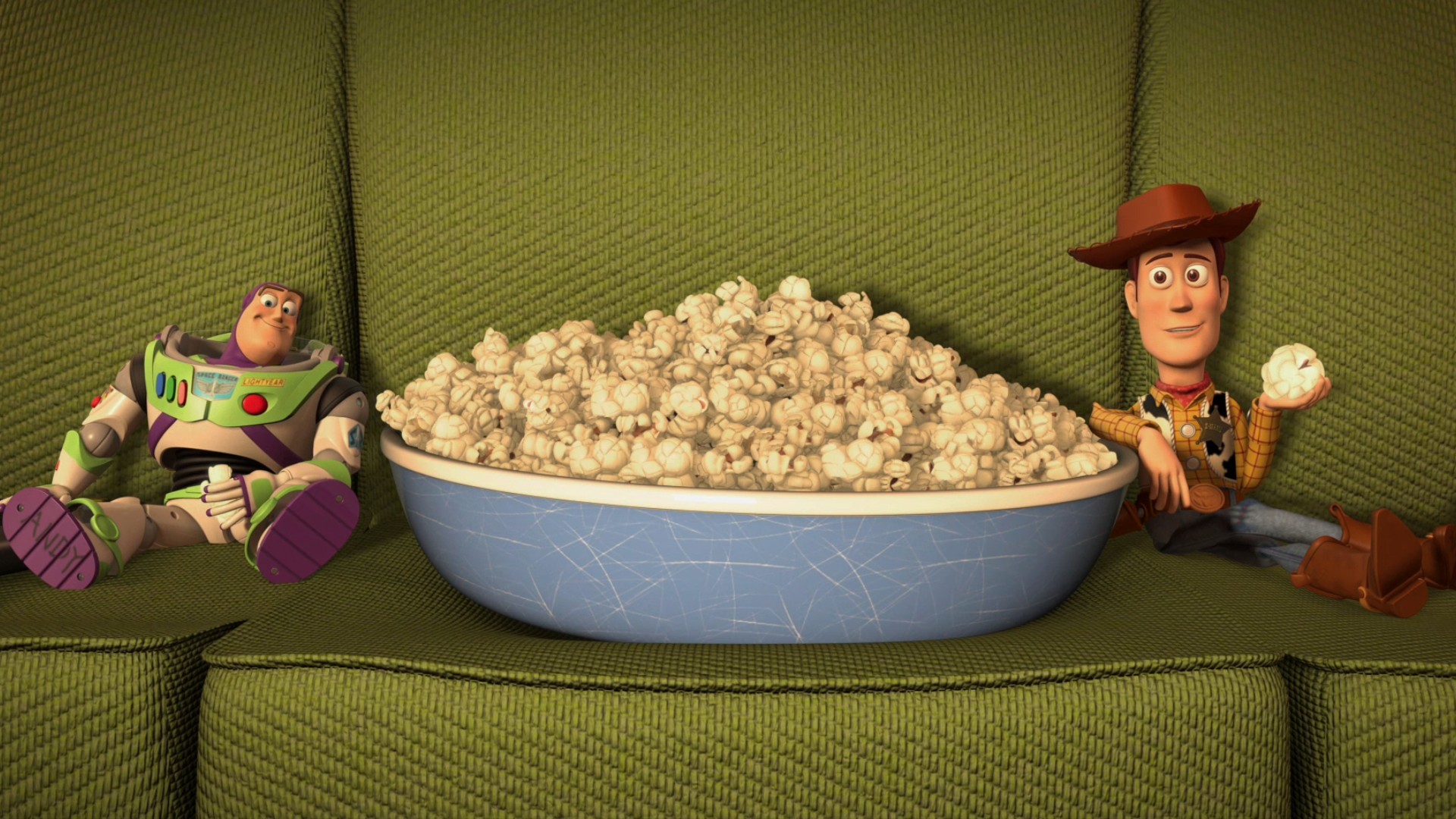 Movies Toy Story Animated Movies Pixar Animation Studios Buzz Lightyear Popcorn 1920x1080