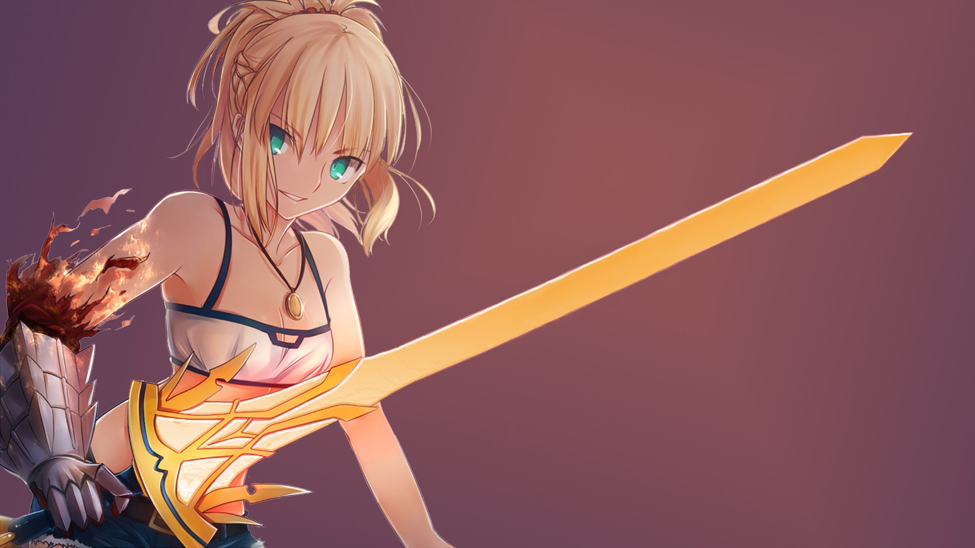 Fate Series Mordred Fate Apocrypha Saber Sword Gauntlets Wallpaper Resolution1920x1080 Id