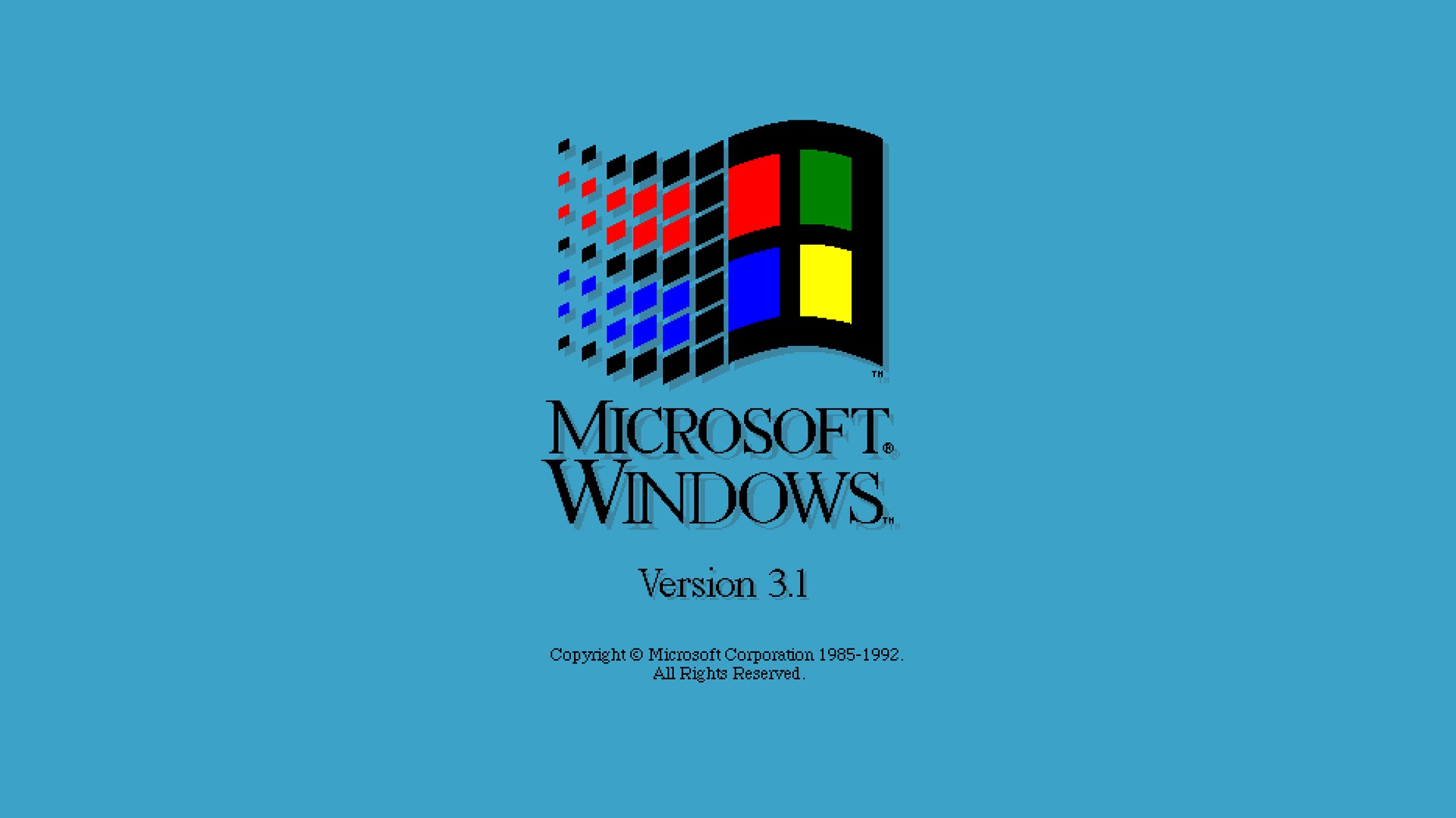 Microsoft Microsoft Windows Operating System Minimalism Blue Background Window Vintage Pixels 1985 L 1920x1080