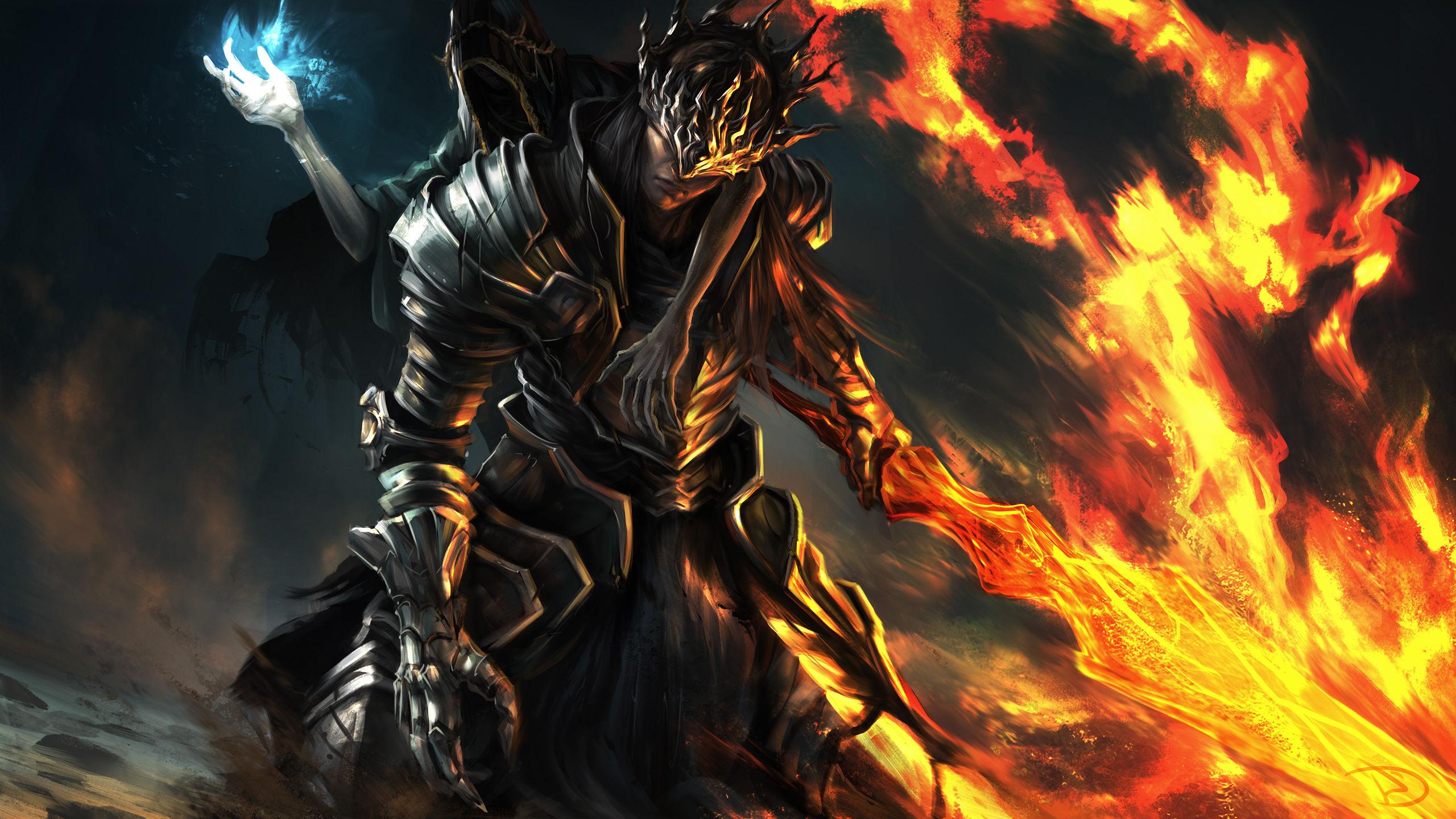 Dark Souls Iii Warrior Fire Lorian Dark Souls Sword Armor 2560x1440