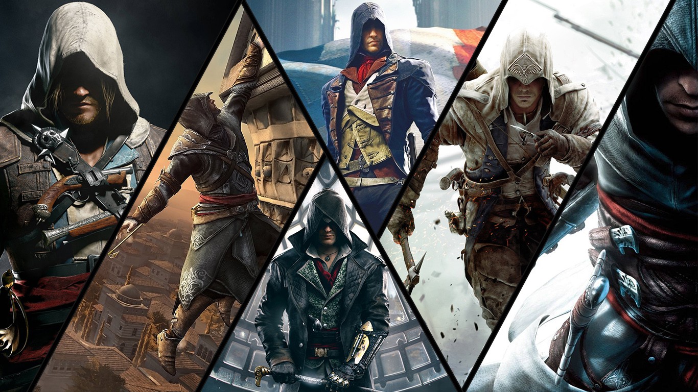 Assassins Creed Video Games Ezio Auditore Da Firenze Arno Dorian Altair Ibn LaAhad 1366x768