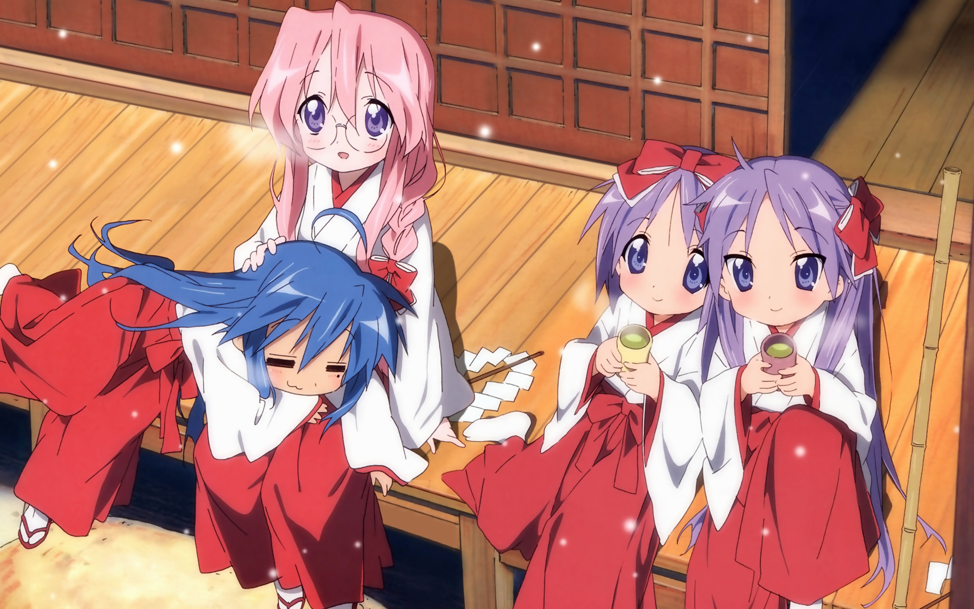 Konata Izumi Tsukasa Hiiragi Kagami Hiiragi Miyuki Takara 1920x1200