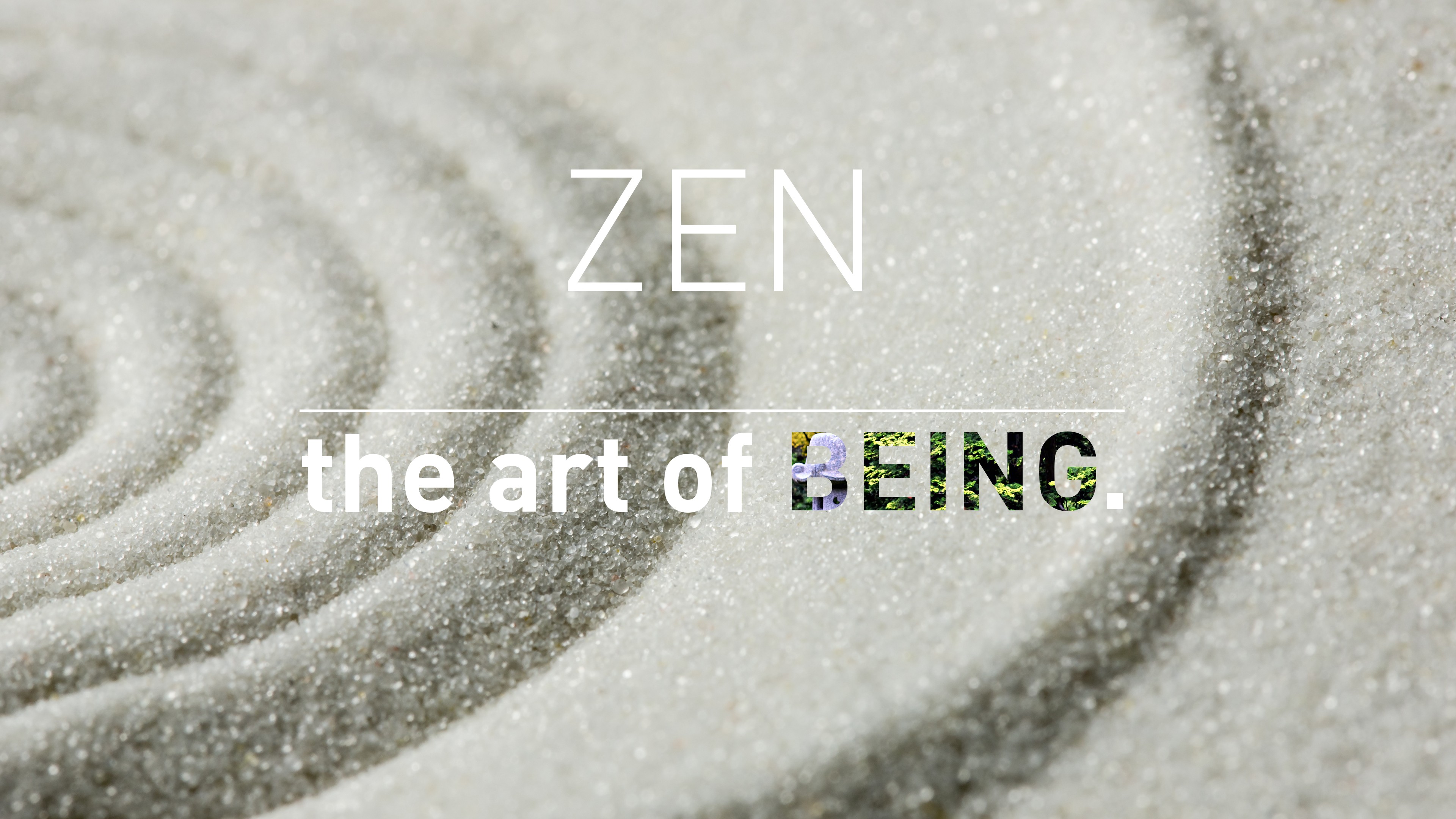 Zen Enlightenment Meditation Sand Typography 3840x2160