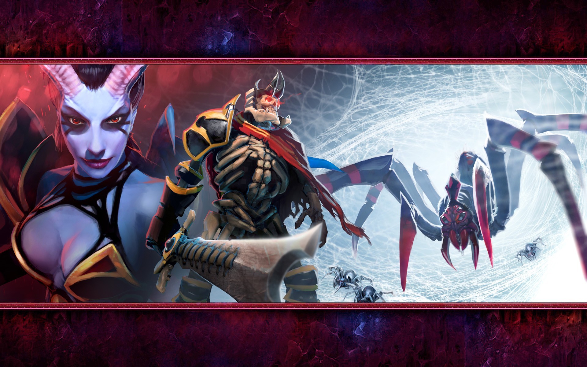 Dota 2 Queen Of Pain Skeleton King Broodmother Video Games 1920x1200