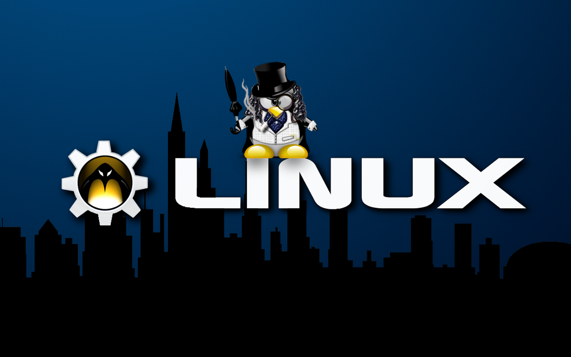 Linux Tux Penguins Logo 1920x1200