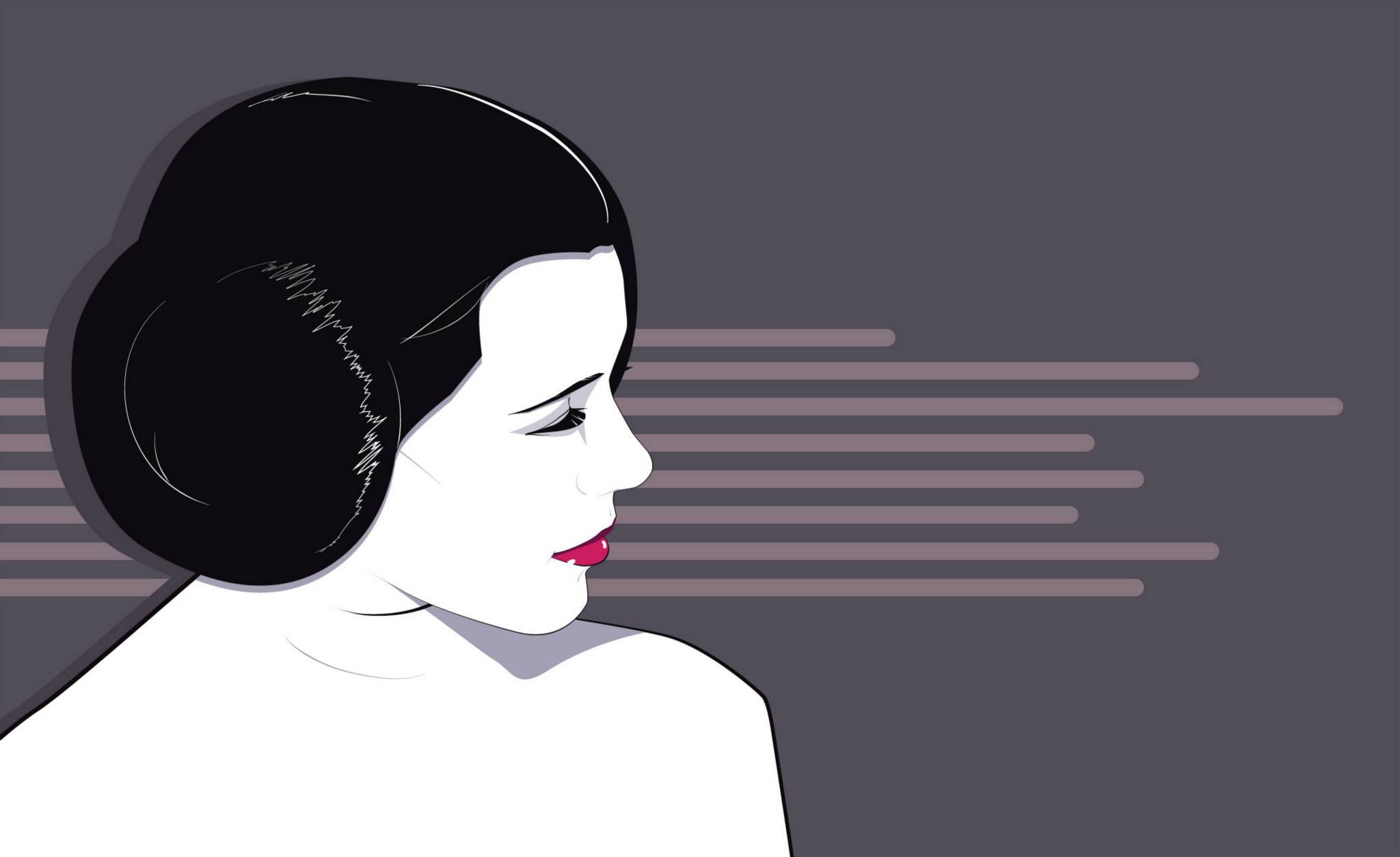 Artwork Star Wars Princess Leia Craig Drake Fan Art Simple Background Lipstick 2048x1254