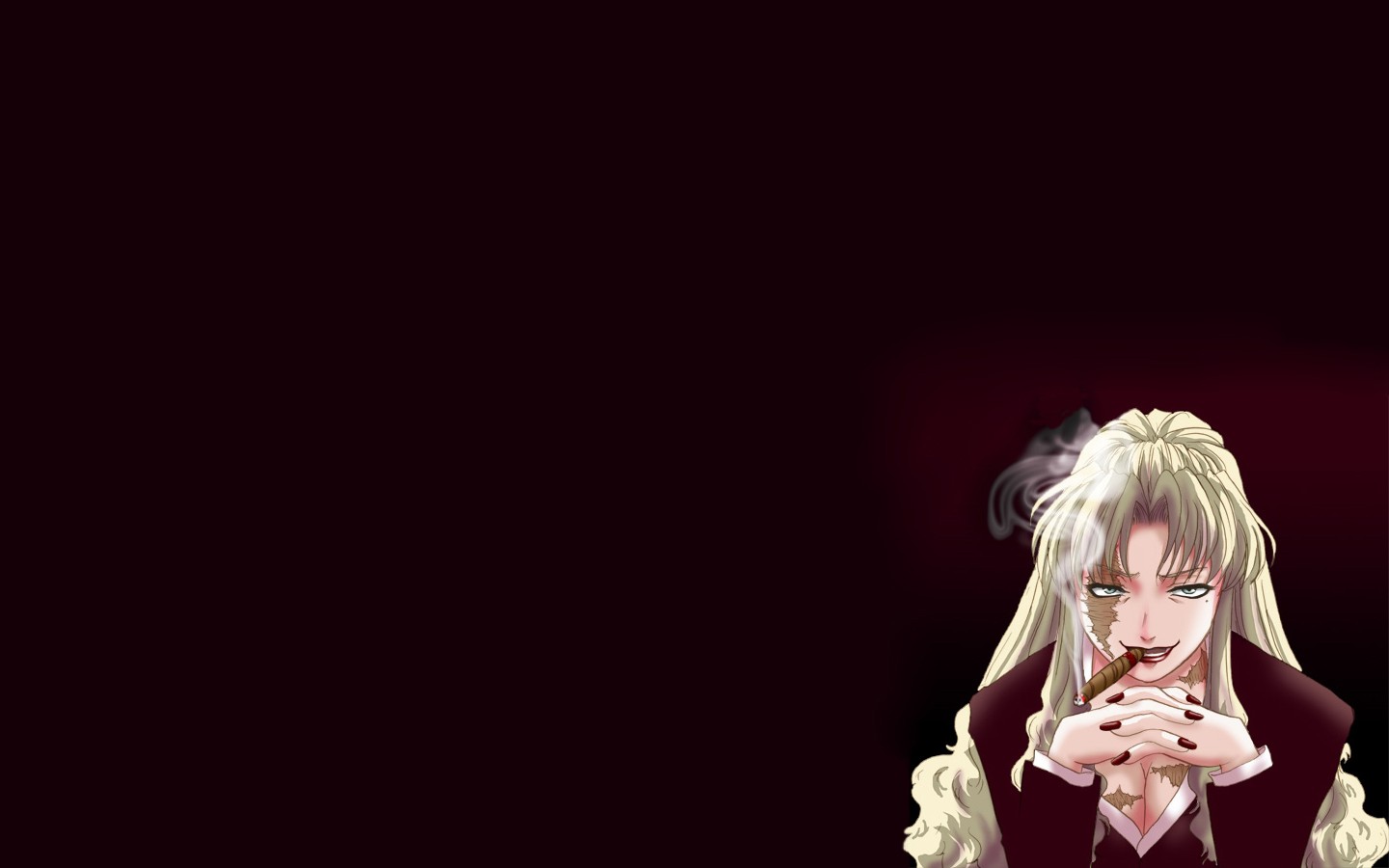 Black Lagoon Balalaika Cigars Anime Girls Simple Background Anime 1440x900