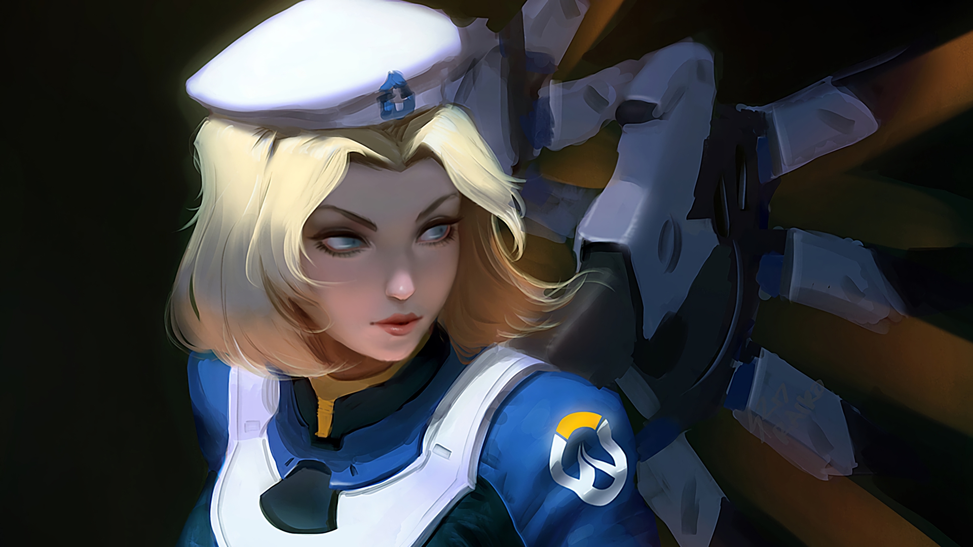 Video Games Overwatch Combat Medic Ziegler Mercy Overwatch Blonde 1920x1080