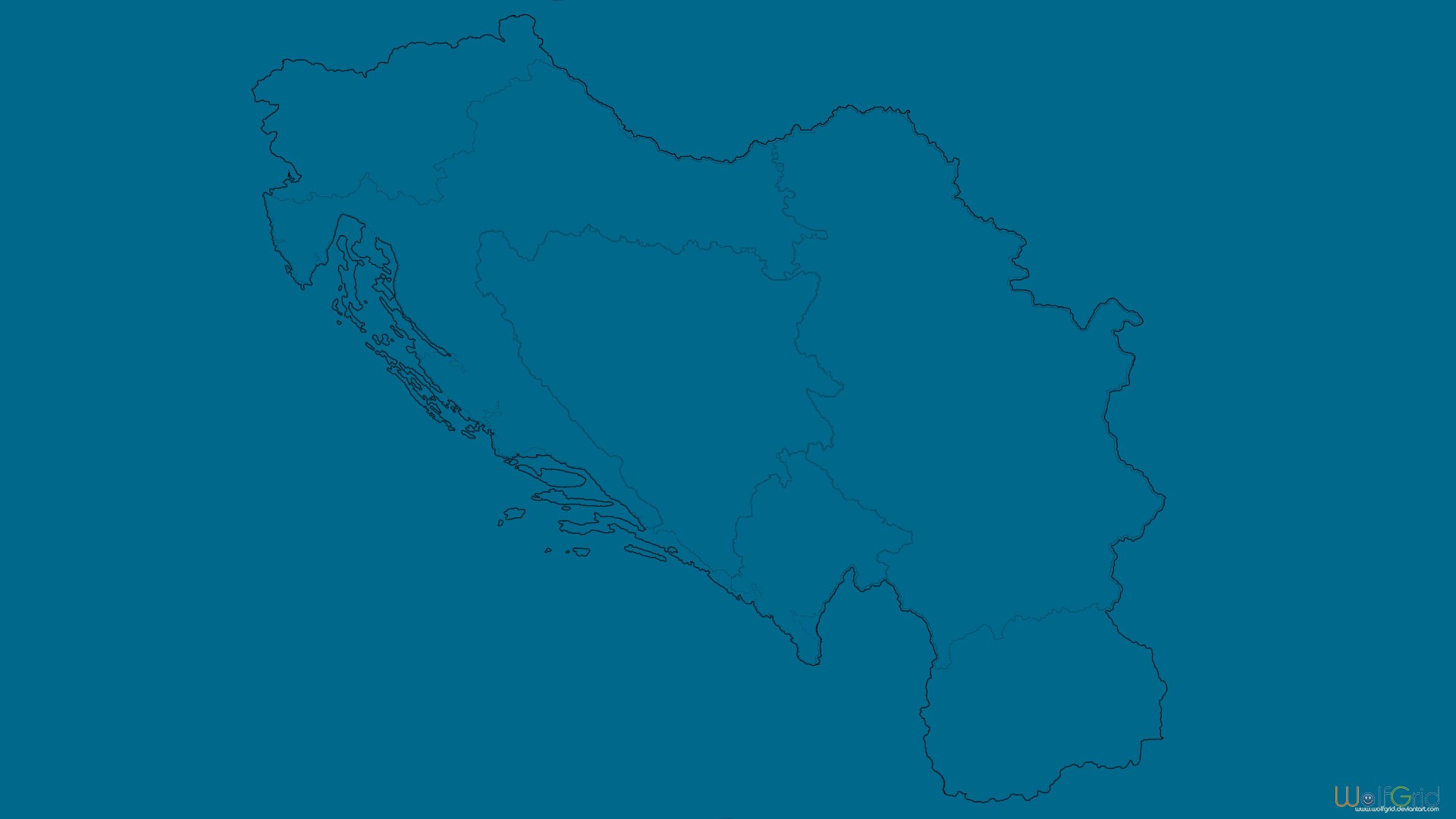 Minimalism Map Serbia Croatia Macedonia Slovenia Bosnia And Herzegovina Montenegro Cartography Yugos 1920x1080
