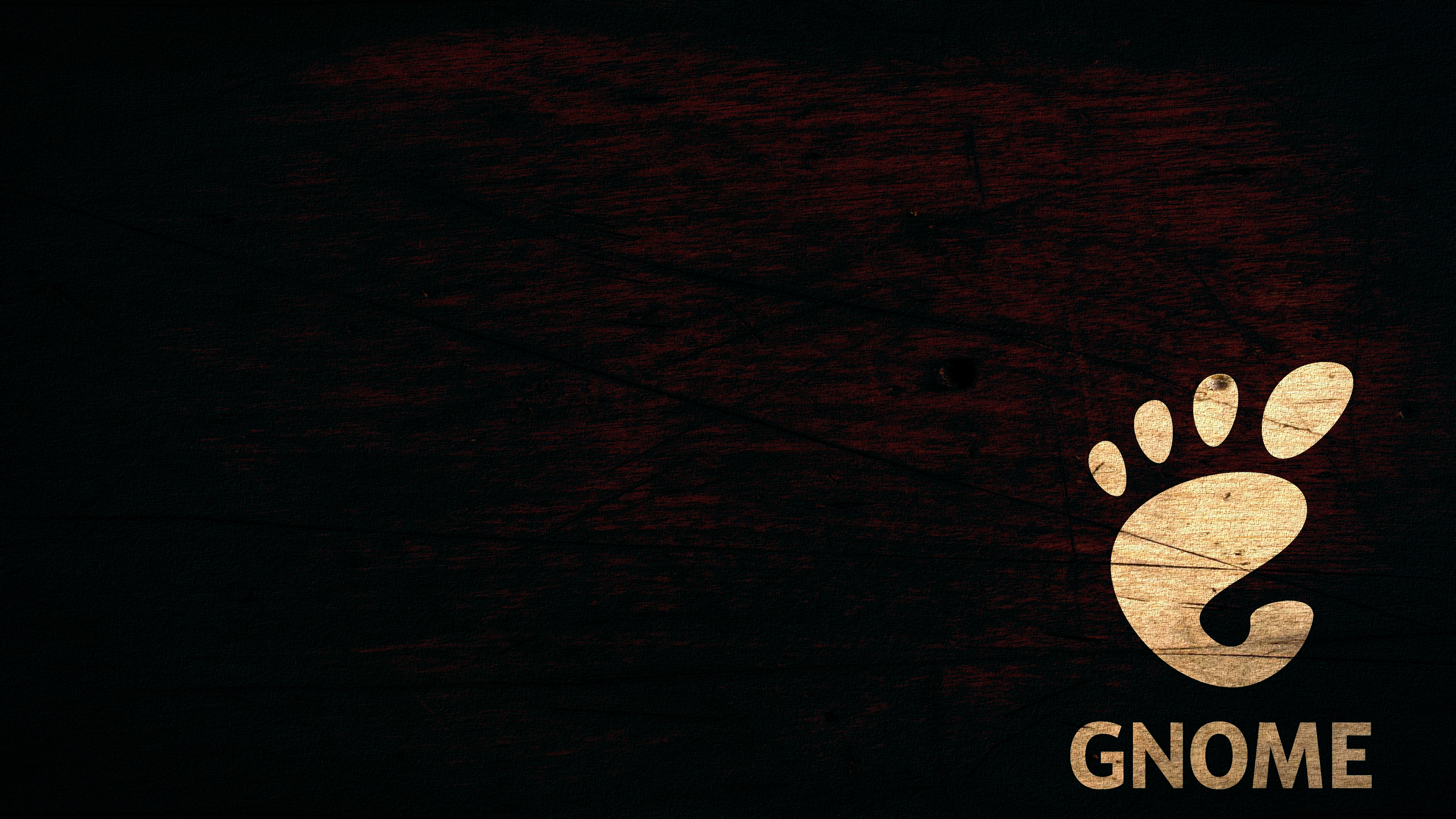 Abstract GNOME Dark Wood Linux 3840x2160