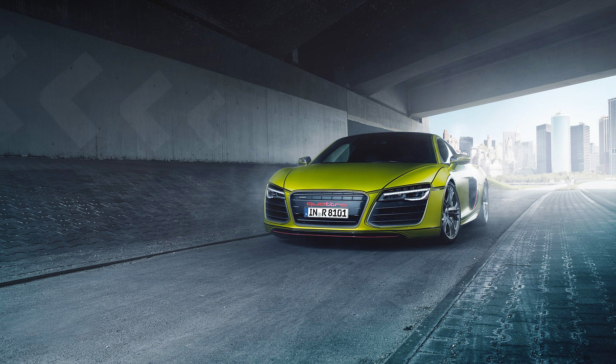 Car Vehicle Audi Audi R8 Audi R8 E Tron Front Angle View Audi R8 Type 42 2048x1212