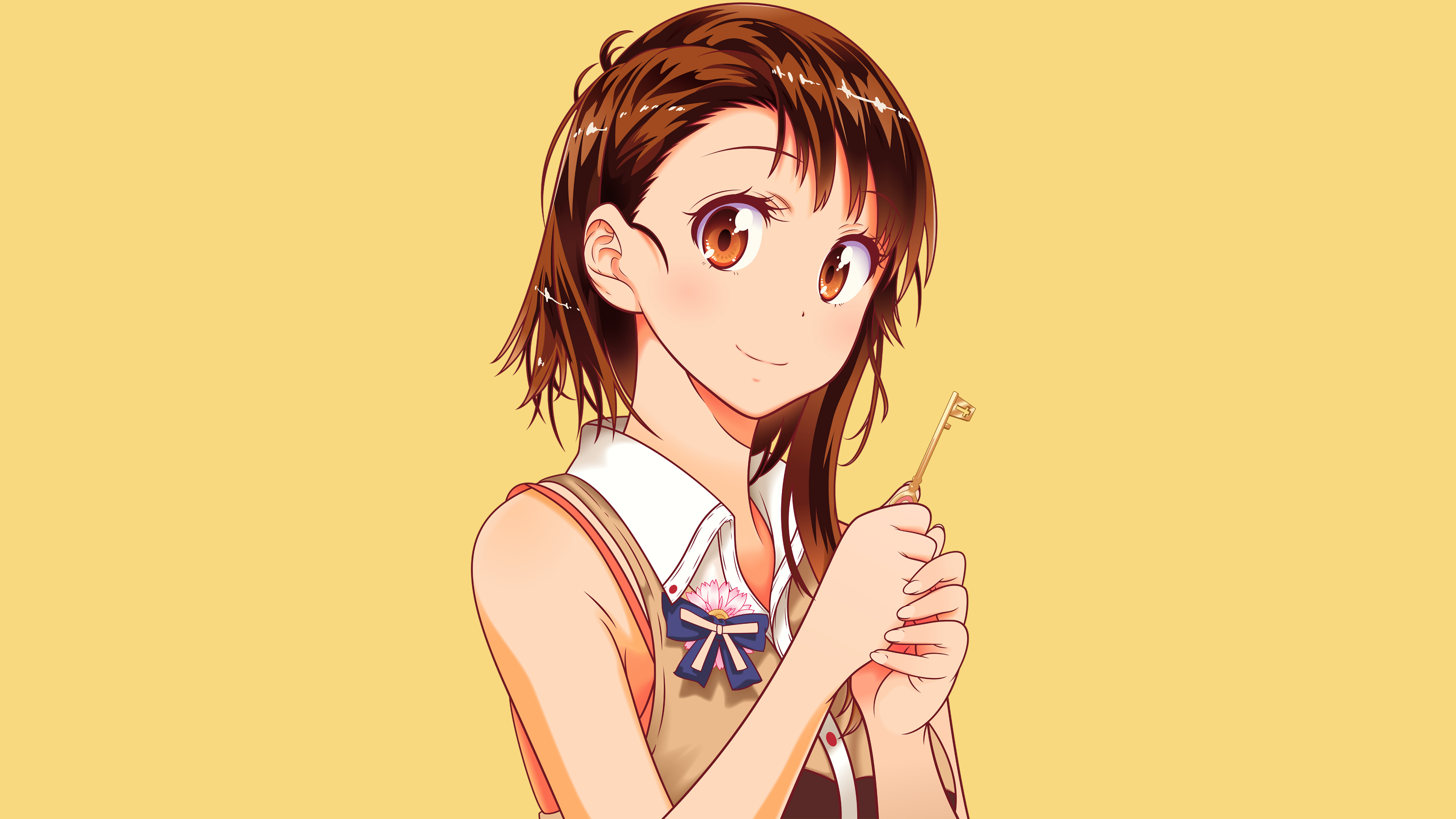 Anime Girls Simple Background Anime Vectors Nisekoi Onodera Kosaki Blushing 3840x2160