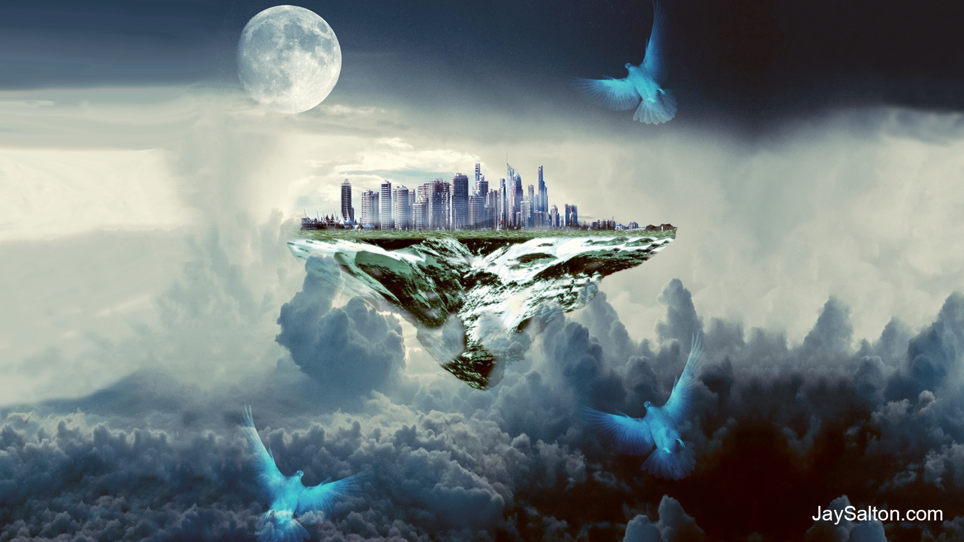 Digital Art 3D Trippy Psychedelic Science Fiction Fantasy Art Future Forest City Futuristic City Cit 1920x1080