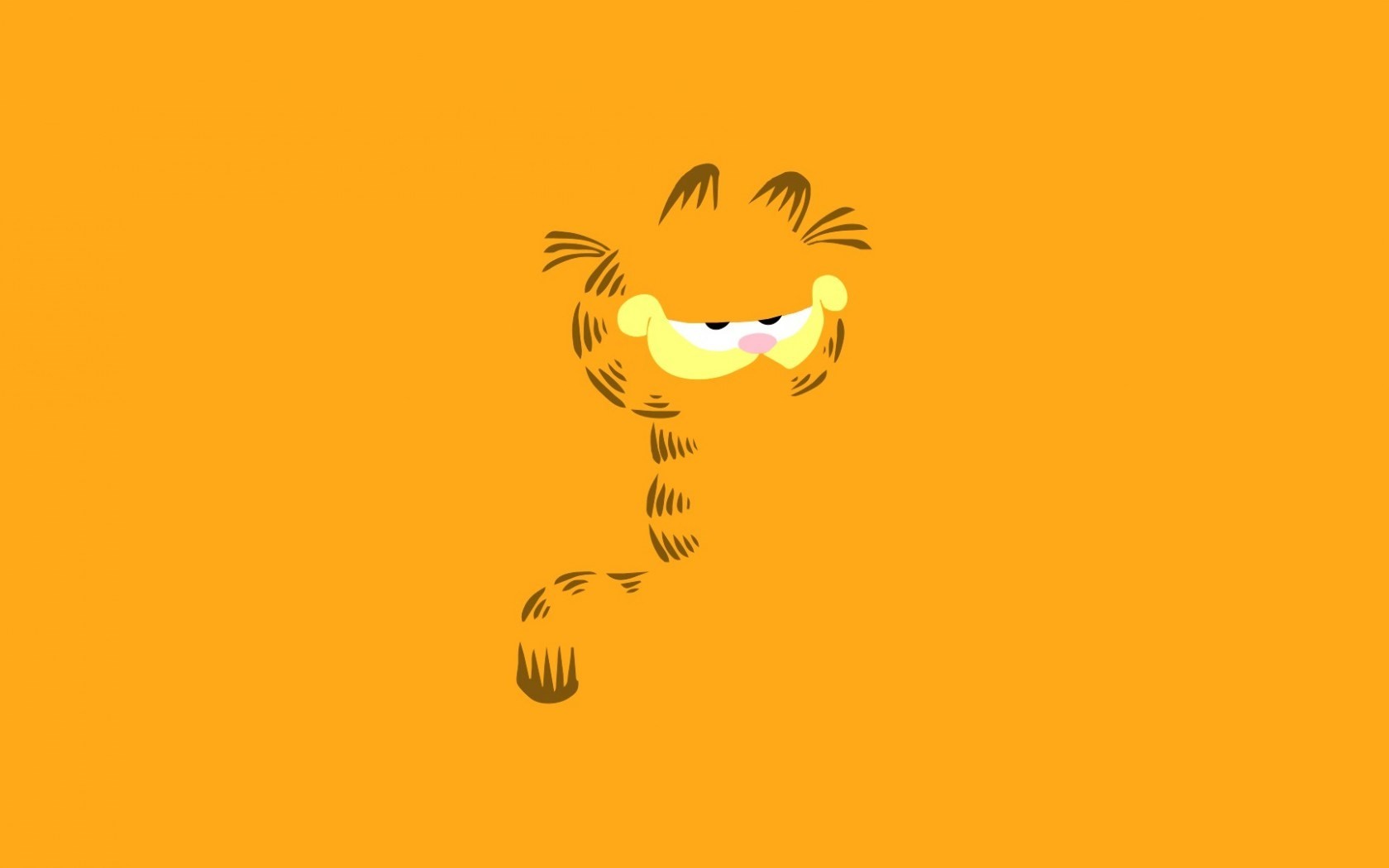 Garfield Cats Cartoon Simple Background Orange Background Orange 1680x1050