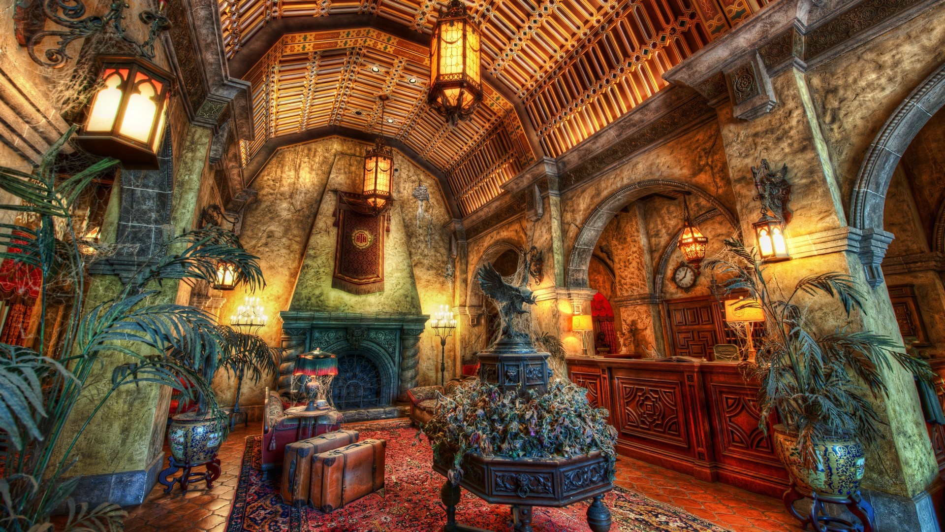 HDR Indoors Walt Disney World Resort Hotel 1920x1080