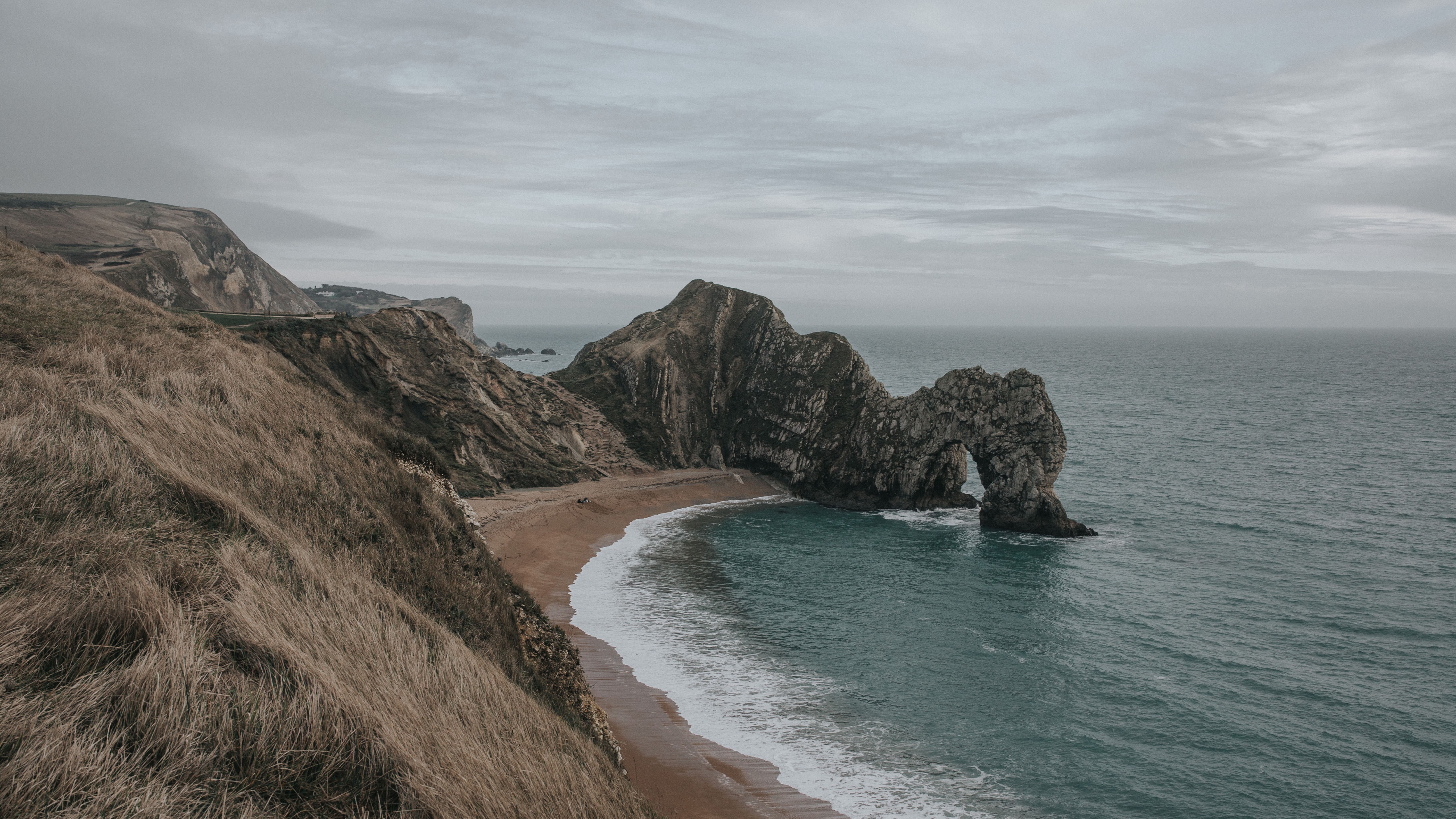 Photography Landscape Coast Cliff Sea Durdle Door Dorset 5120x2880