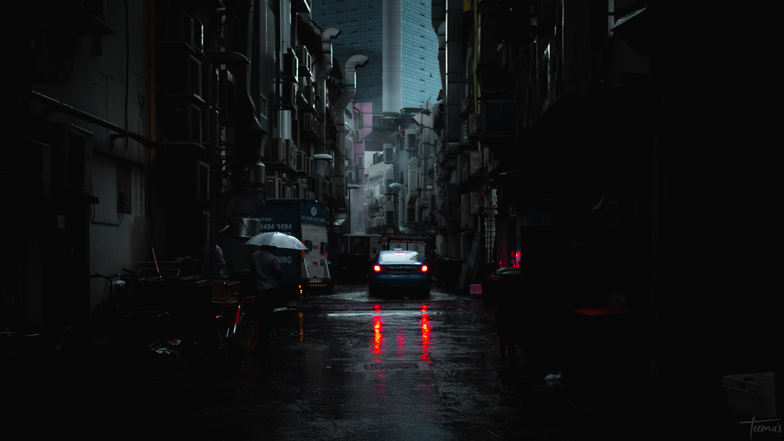 Teemusphoto Urban Dystopian Singapore Street Dark Hyundai 2981x1677