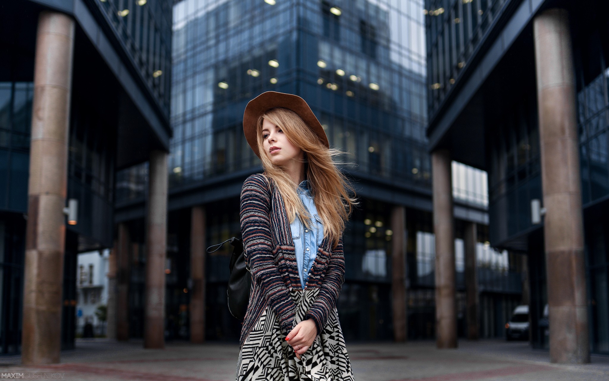Women Dress Sweater Architecture Hat Irina Popova Maxim Guselnikov 2048x1280