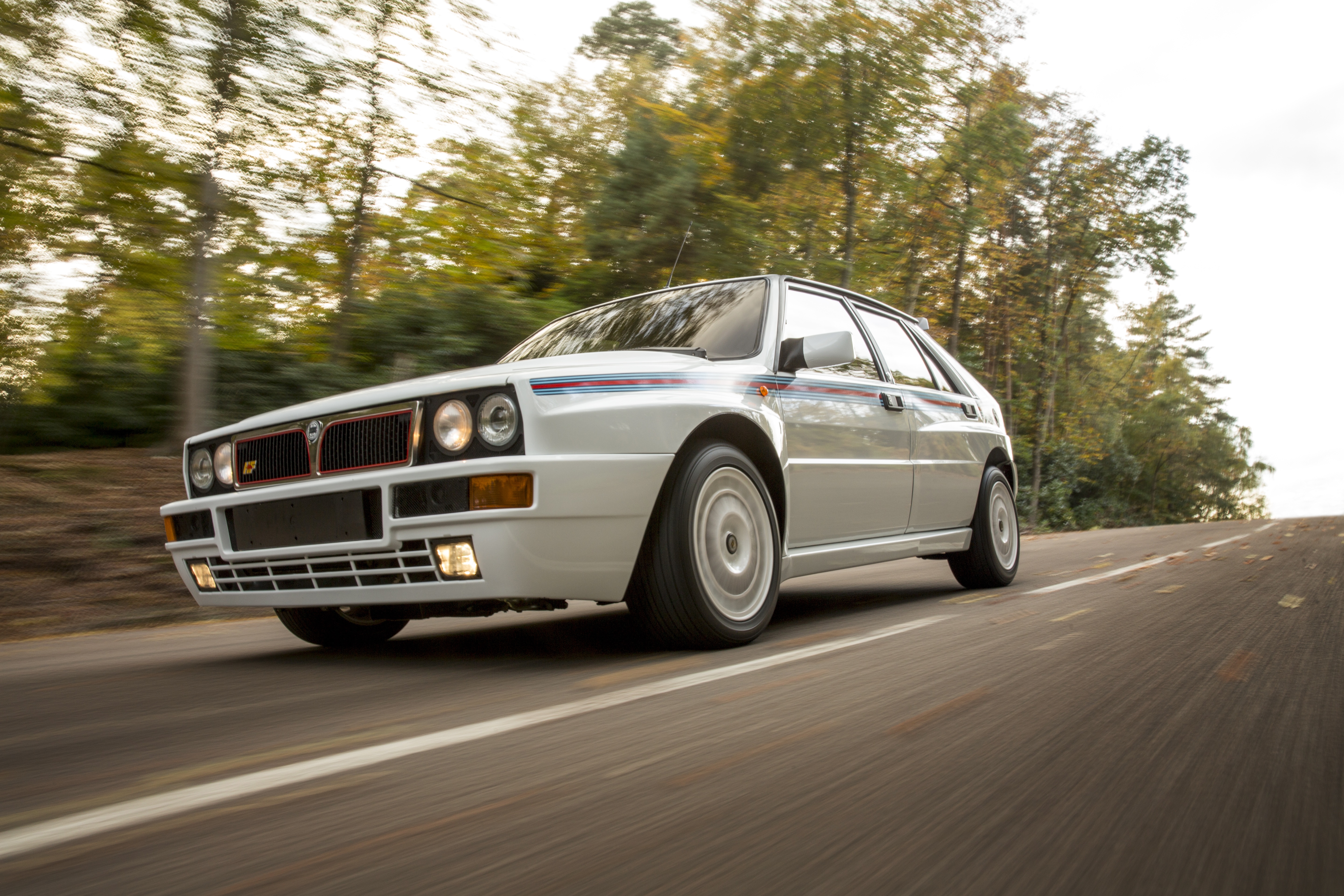 Car Lancia Delta Integrale Martini Racing Design White Motion Blur 5760x3840