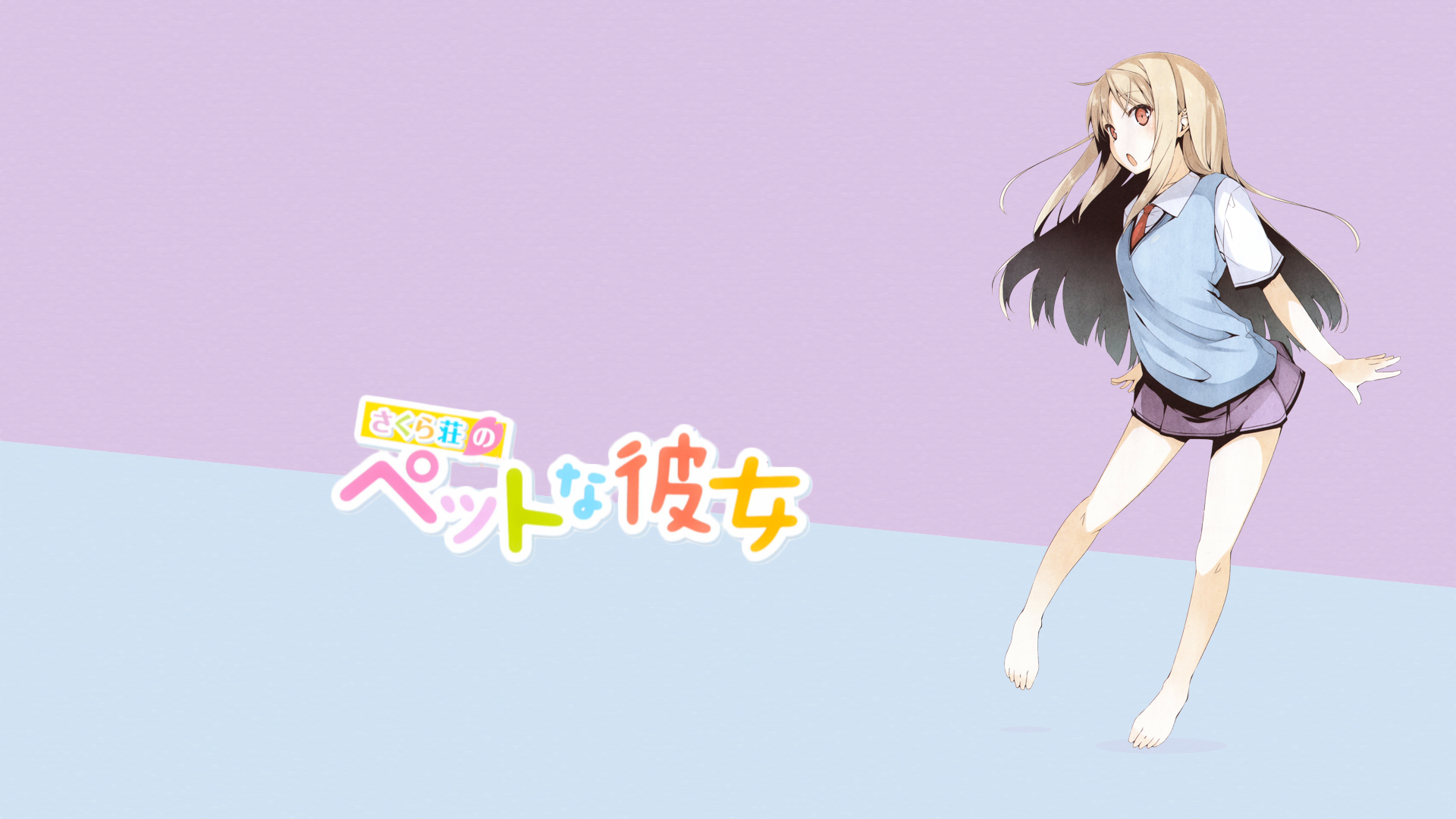 Anime Anime Girls Sakurasou No Pet Na Kanojo Shiina Mashiro Simple Background Blonde School Uniform 1920x1080