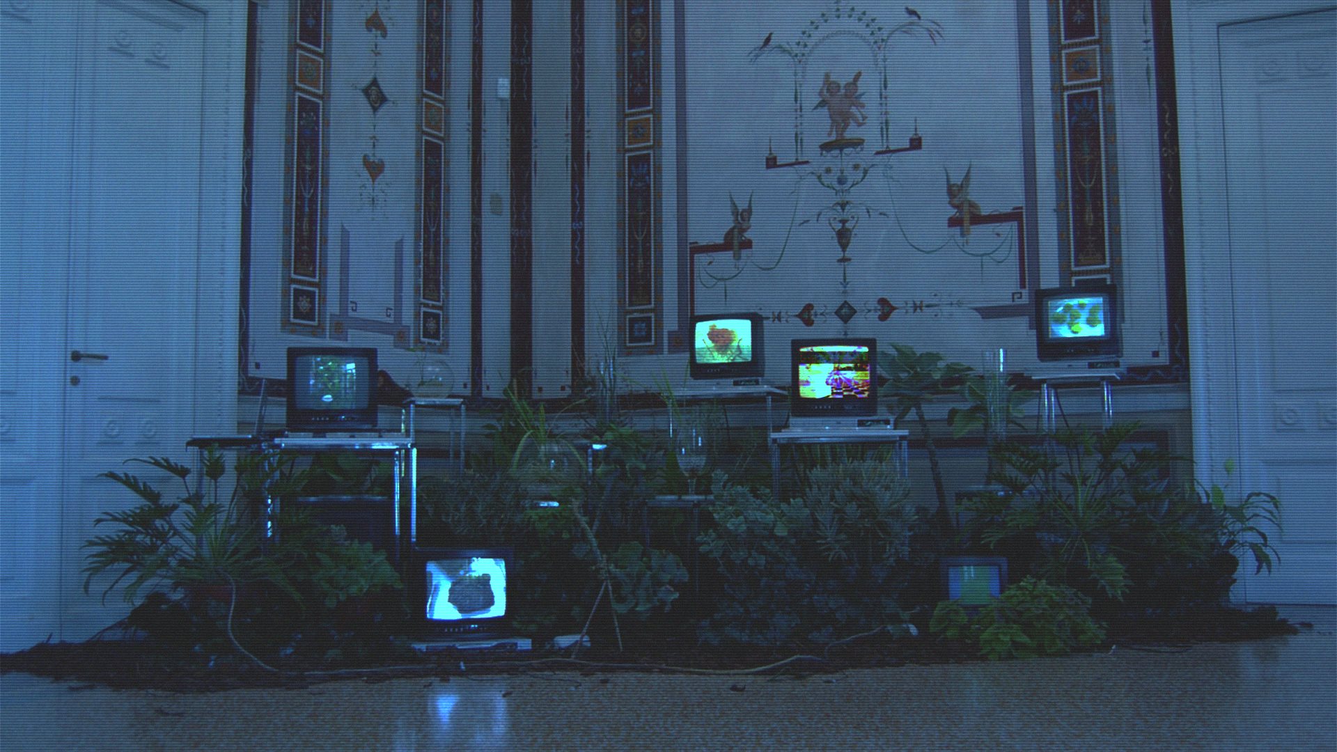 Vaporwave VHS TV Herbarium Distortion Indoors 1920x1080