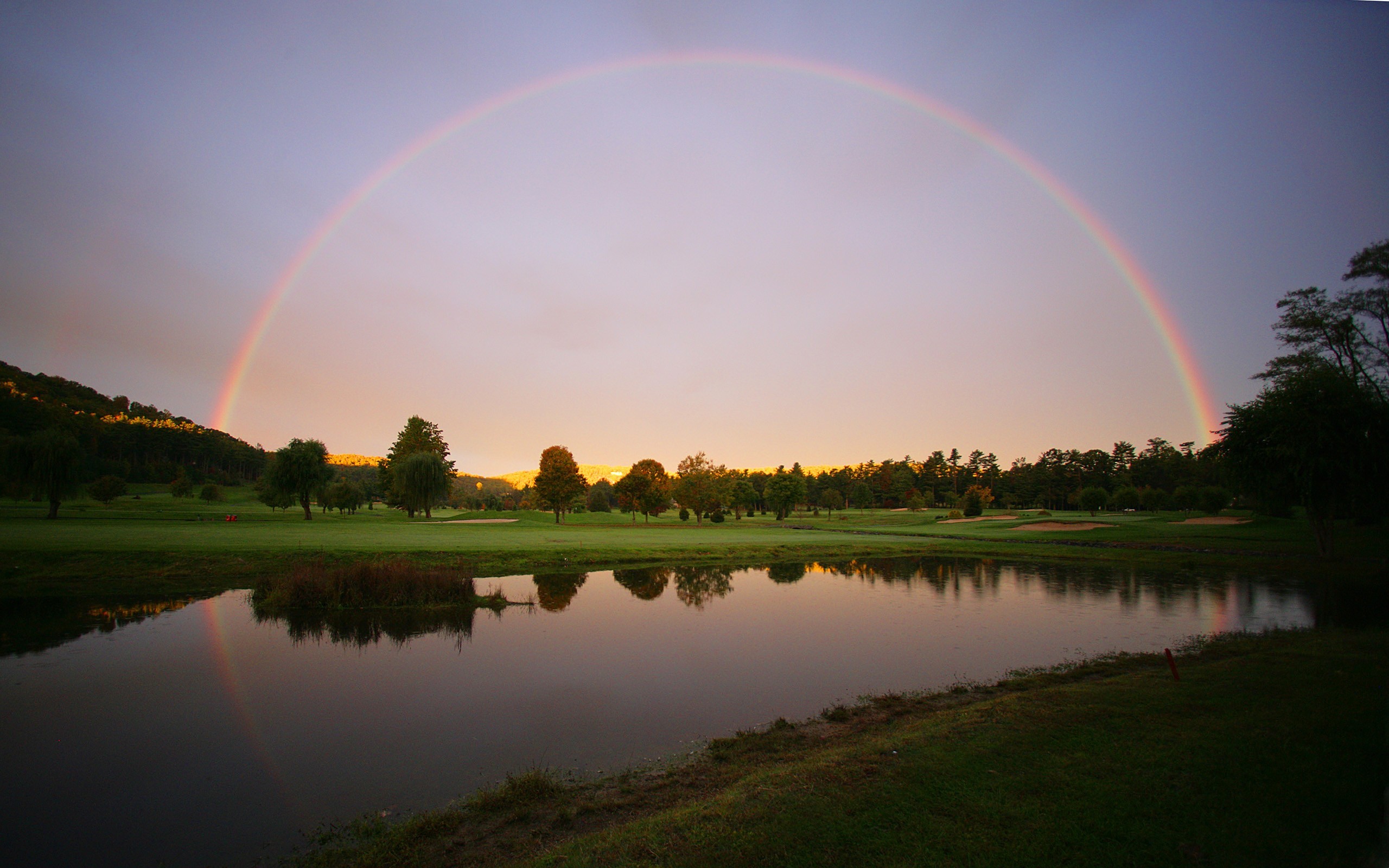 River Rainbows Landscape Golf Course 2560x1600
