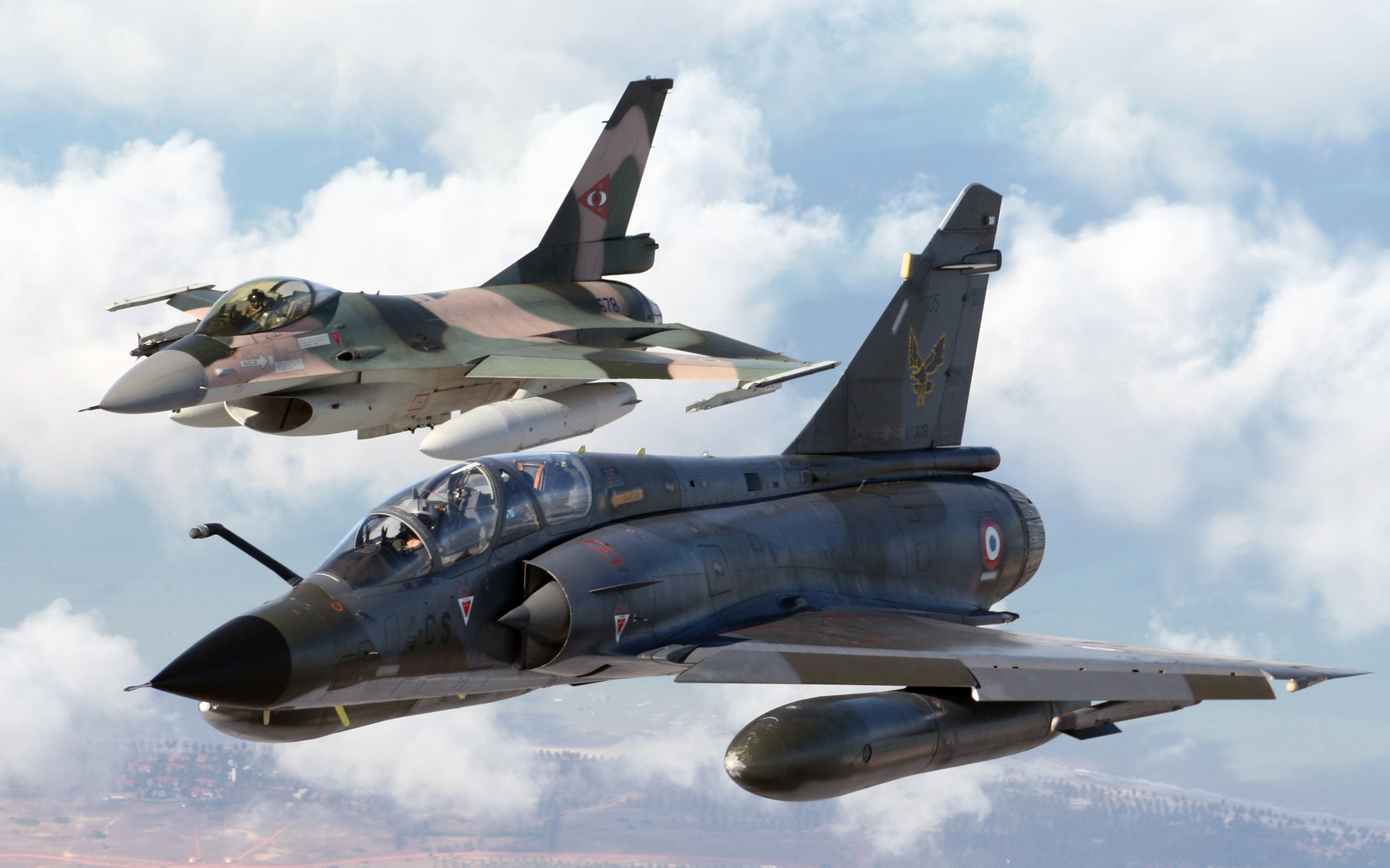 General Dynamics F 16 Fighting Falcon Dassault Mirage 2000 1920x1200