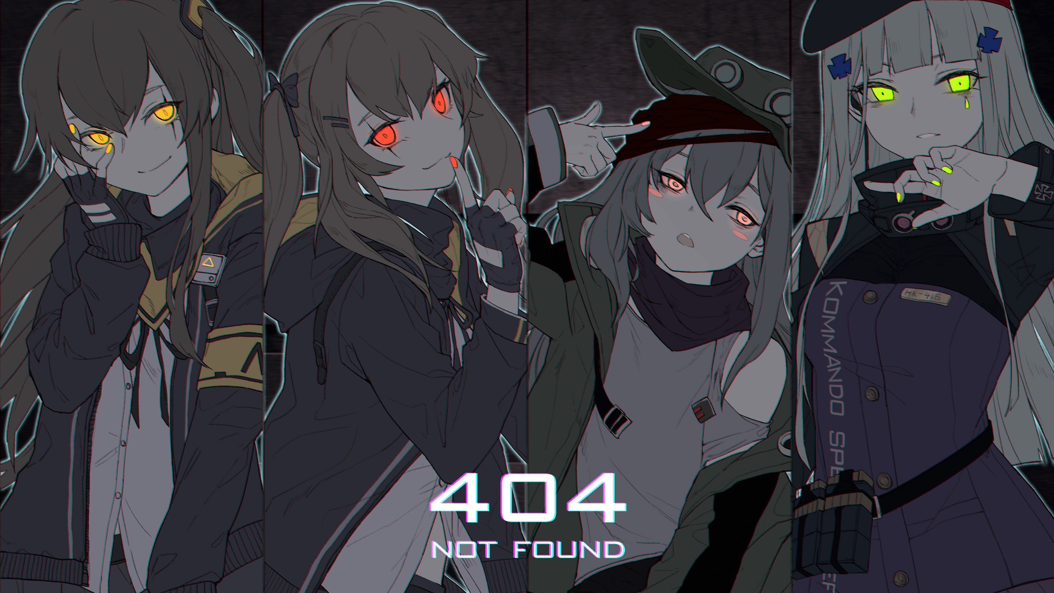 Anime Girls 404 Not Found Glowing Eyes Girls Frontline 3680x2070
