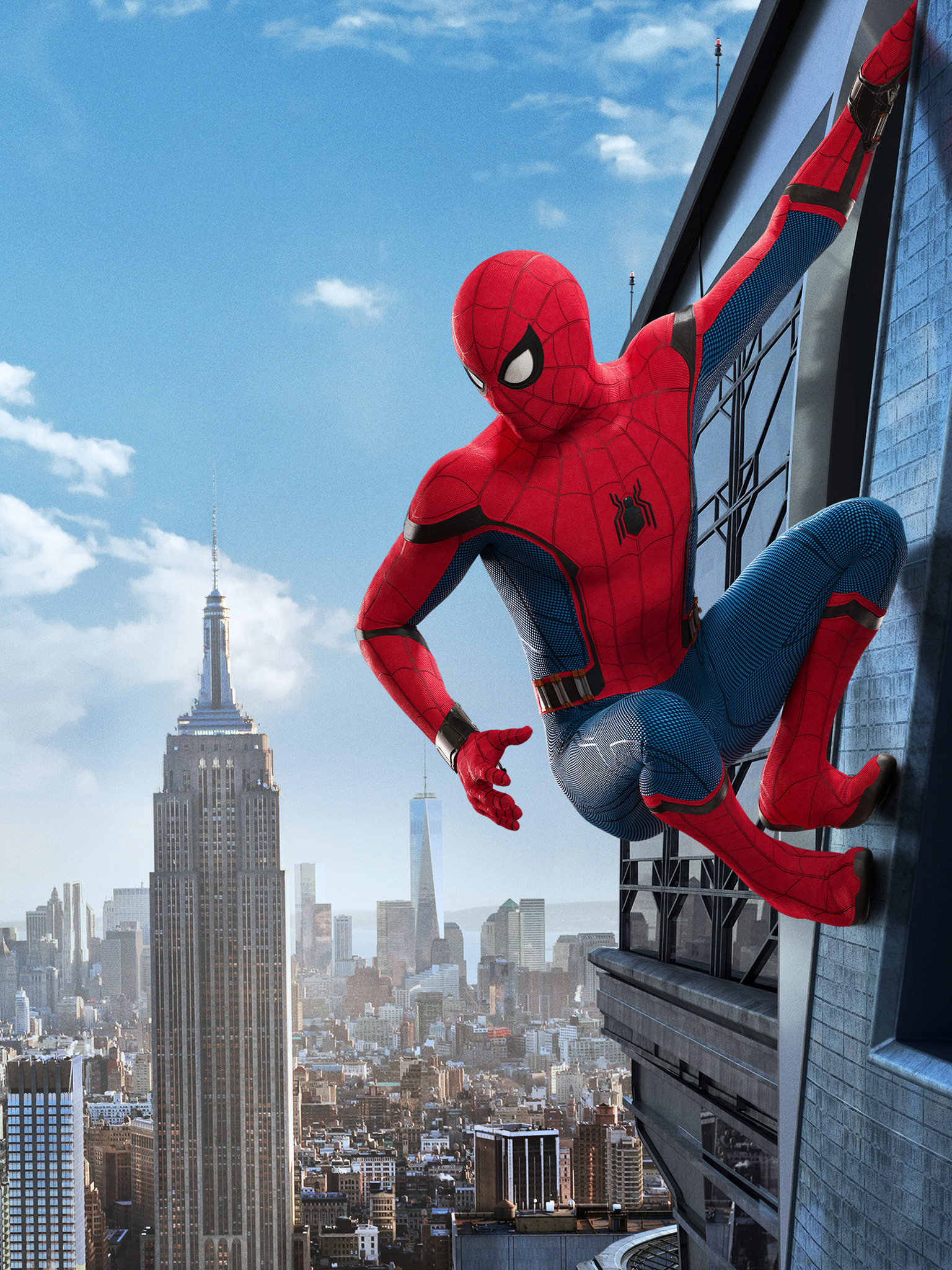 Spider Man Homecoming Movie Peter Parker Spider Man Cityscape Superhero Portrait Display 1536x2048