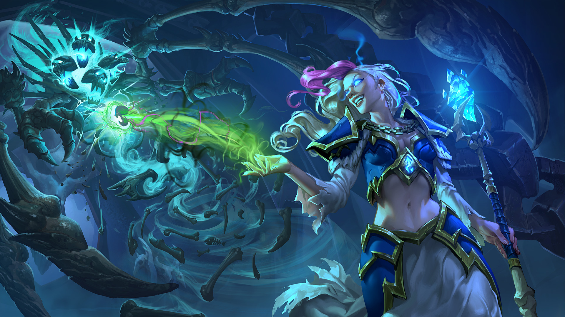 Hearthstone Knights Of The Frozen Throne Fantasy Girl PC Gaming Glowing Eyes 1920x1080
