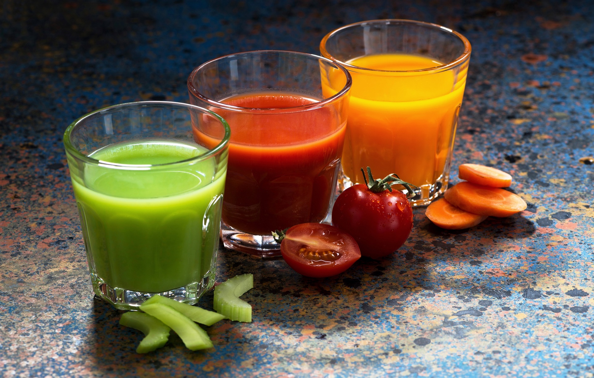 Food Drink Colorful Drinking Glass Tomatoes Vegetables Aloe Vera Carrots Juice 1920x1221