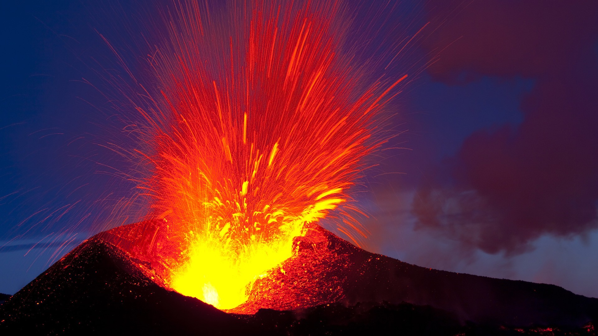 Earth Volcano Eruption Fire Lava 1920x1080