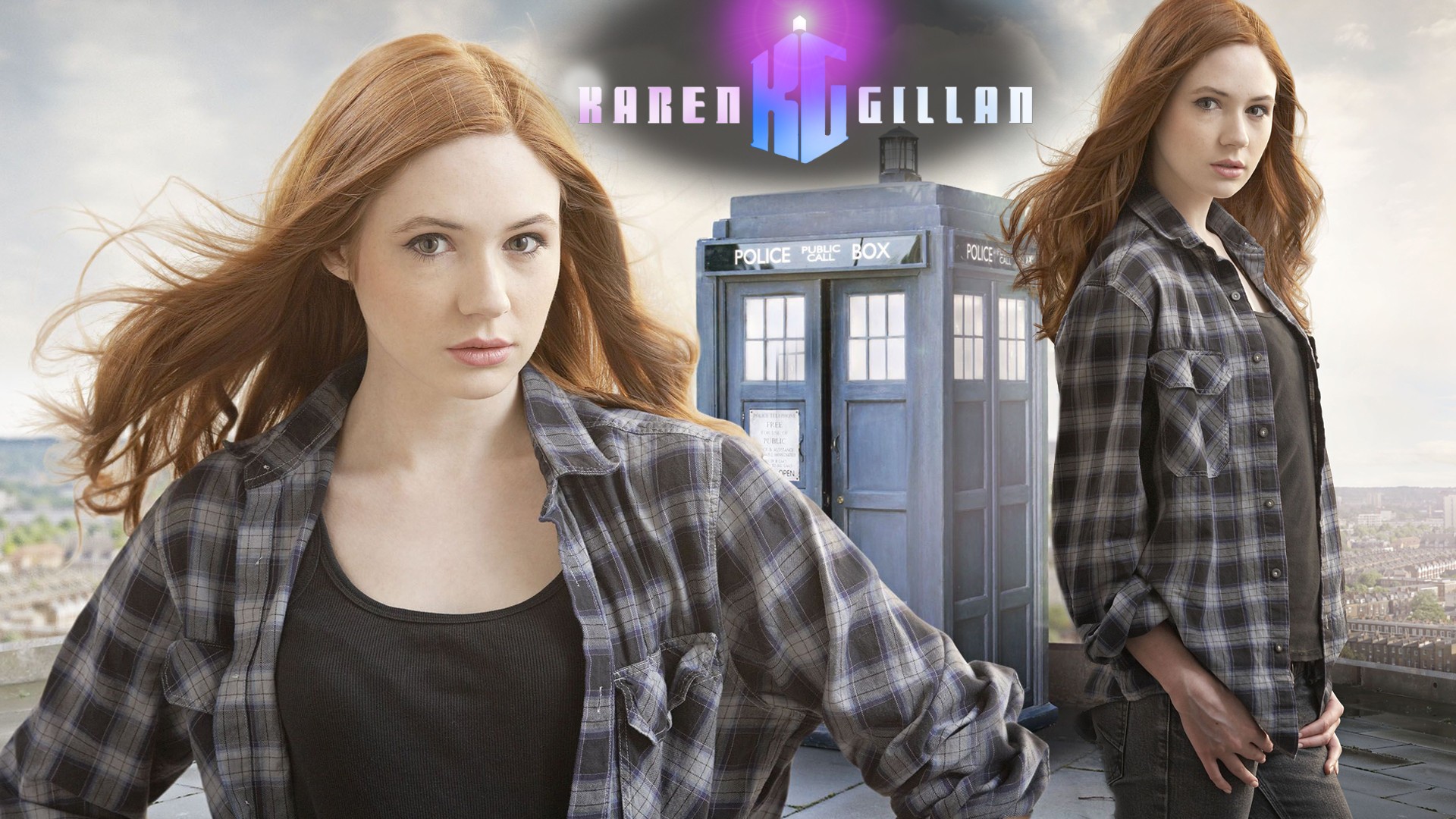Karen Gillan Redhead Doctor Who Amy Pond TV Women Plaid Shirt 1920x1080