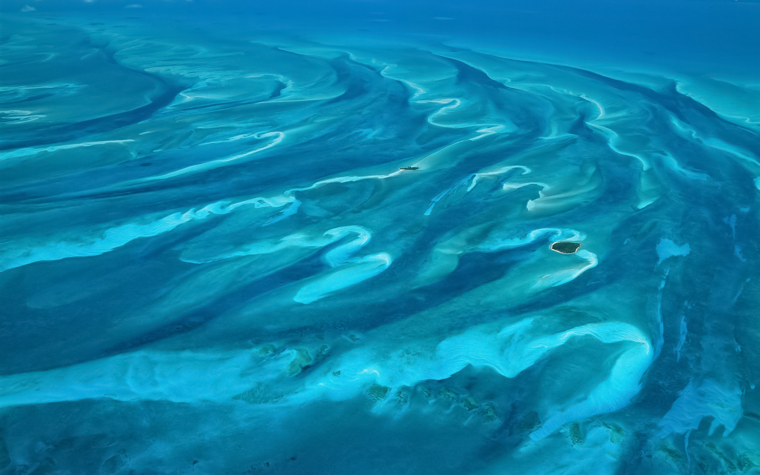 Aerial Bahamas Water Sea Nature 2560x1600