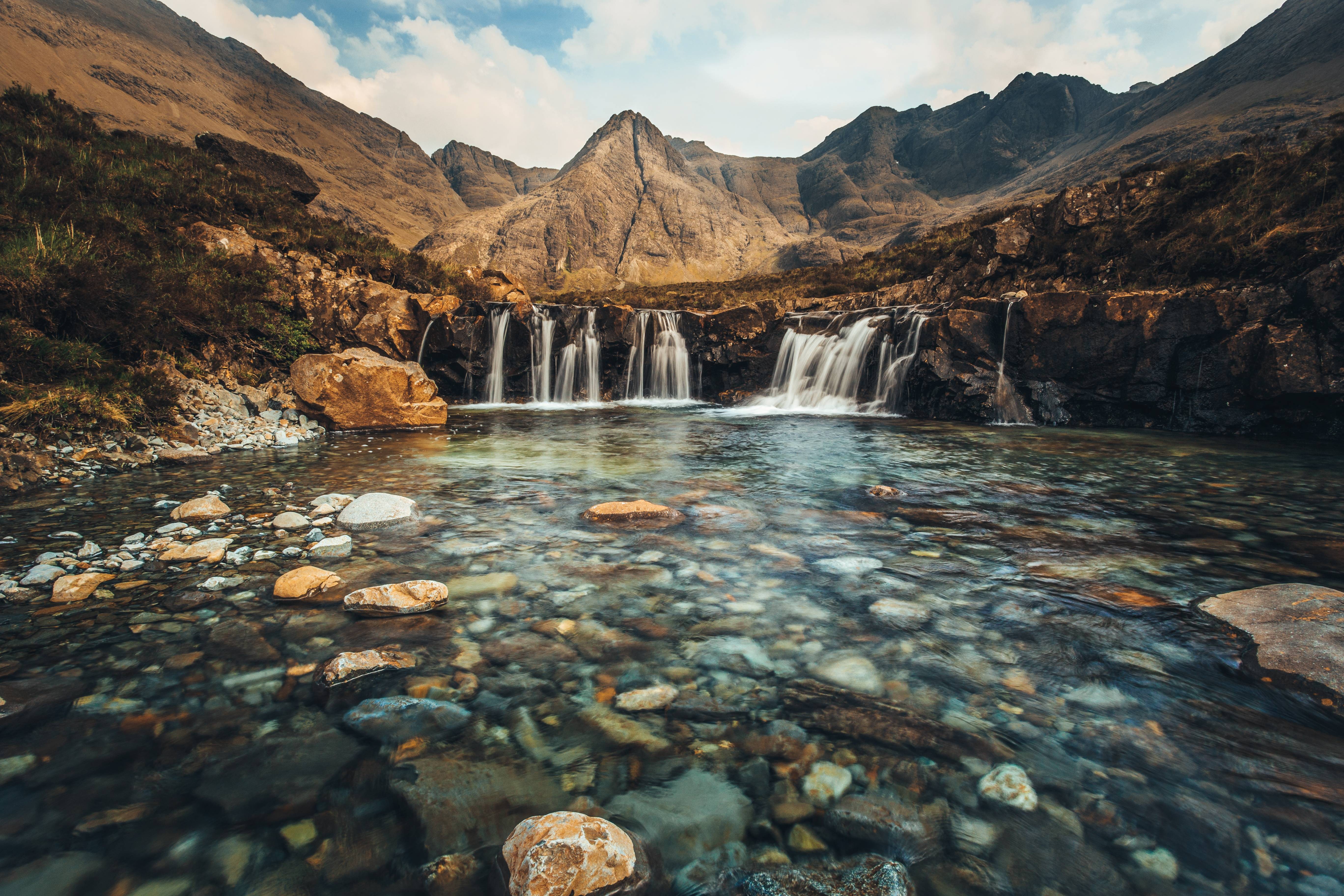 The Fairy Pools Fairy Pools Skye Scotland Water Mountains Waterfall Long Exposure 5472x3648