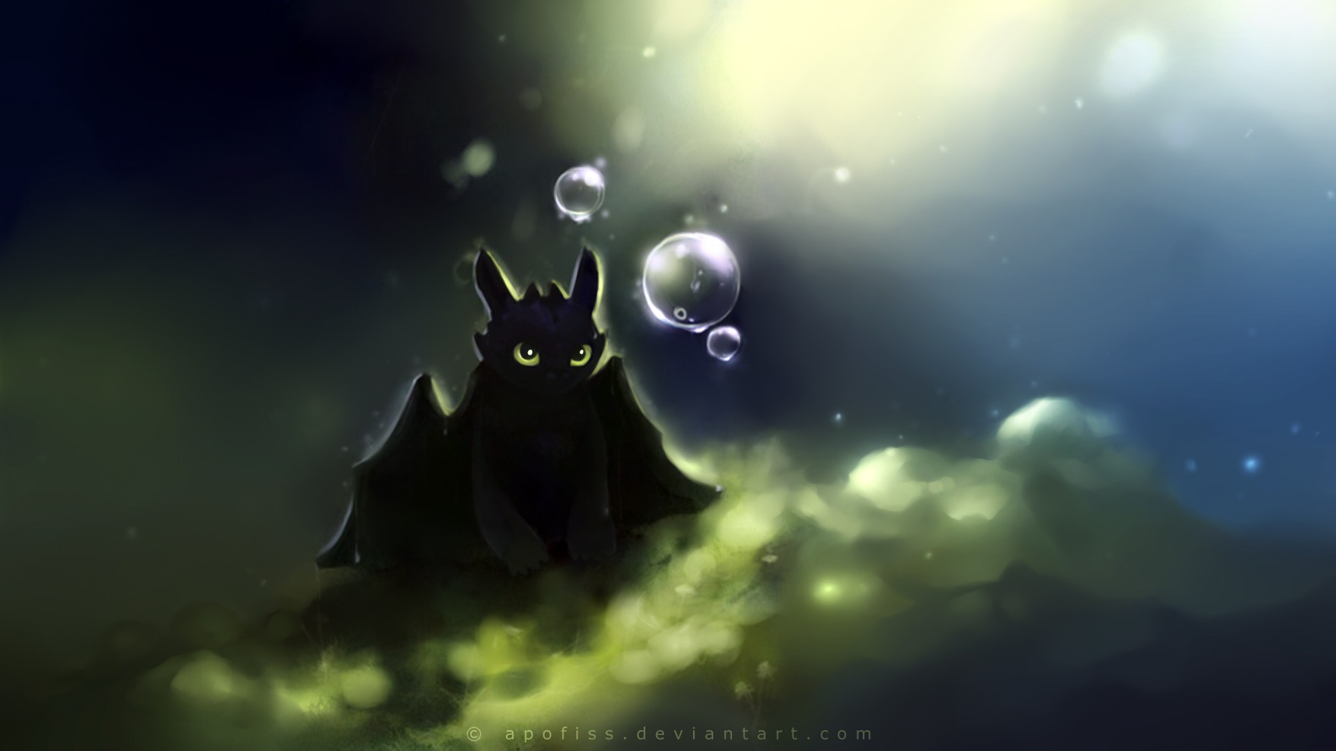 Toothless Night Fury How To Train Your Dragon How To Train Your Dragon 2 Dragon Apofiss Bubbles 1920x1080