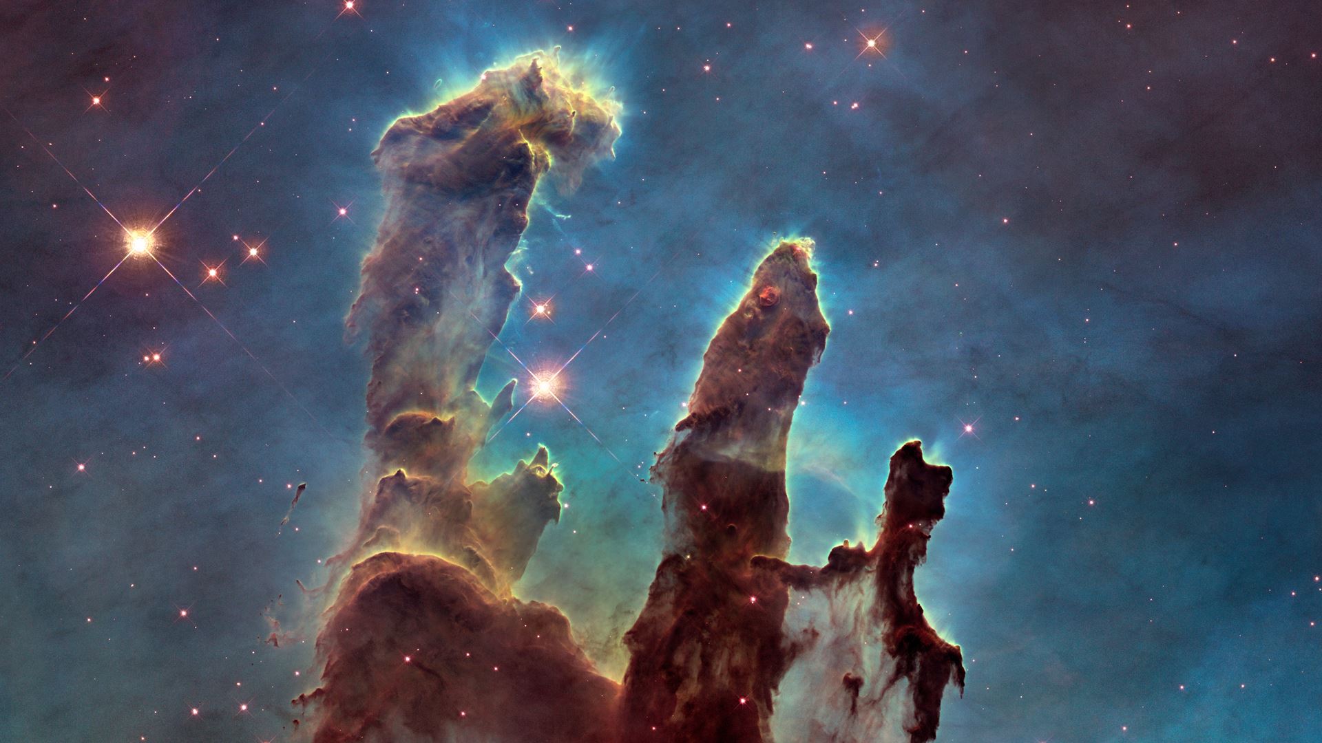 Space Pillars Of Creation Nebula Digital Art Space Art 1920x1080