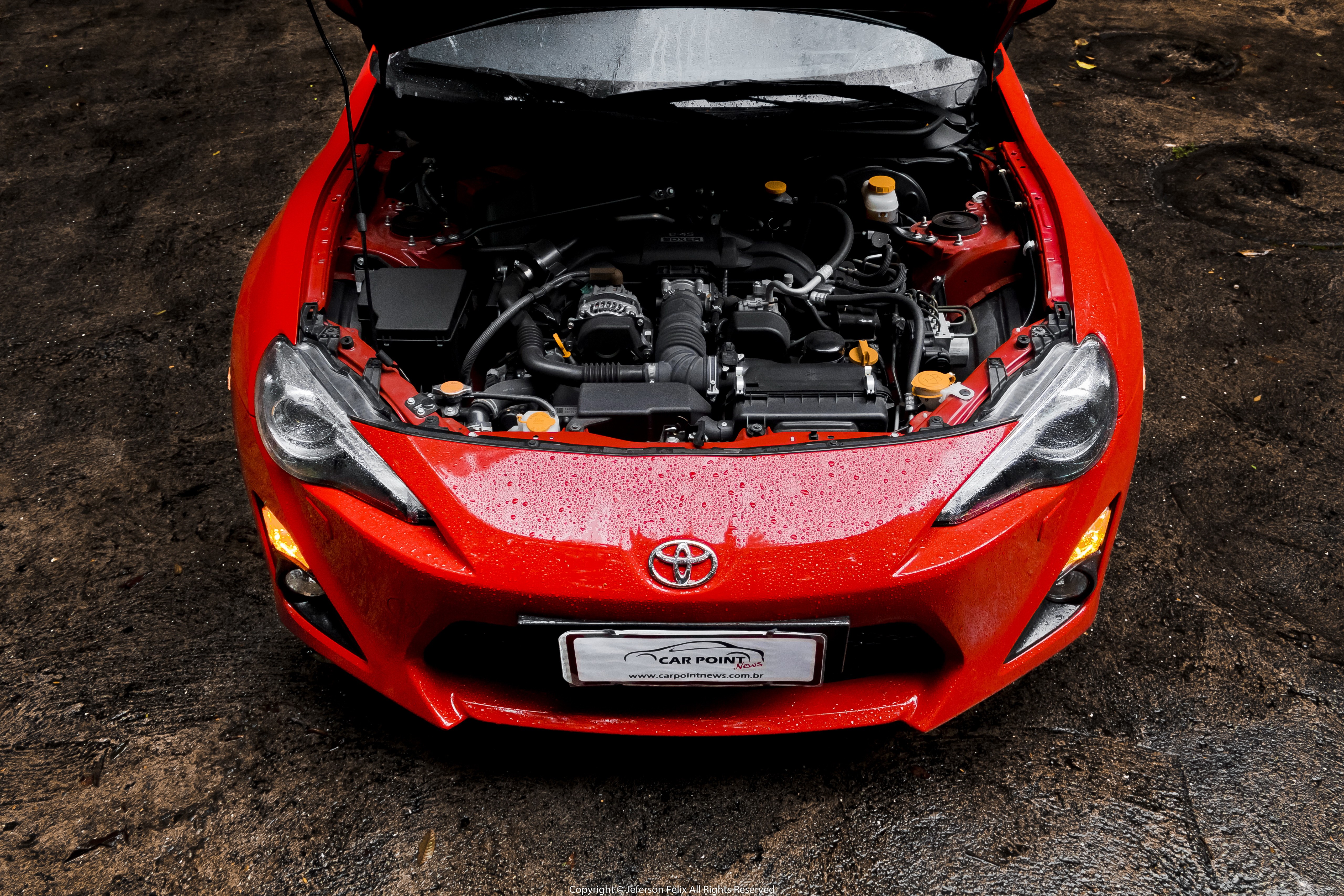 Engine Toyobaru Frontal View Red Cars High Angle Engines Toyota Toyota 86 5120x3413