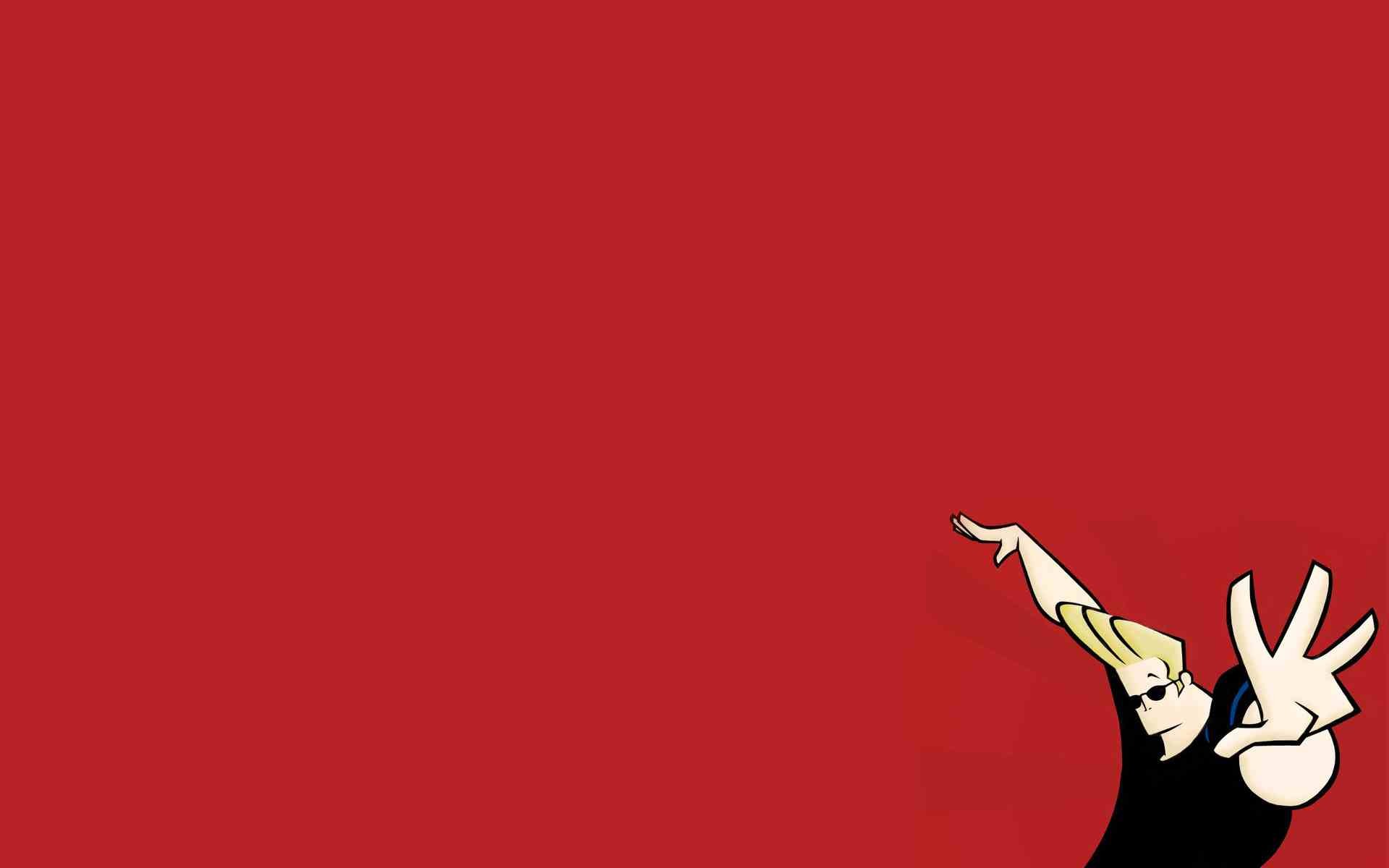 Johnny Bravo Red Background Minimalism 1920x1200